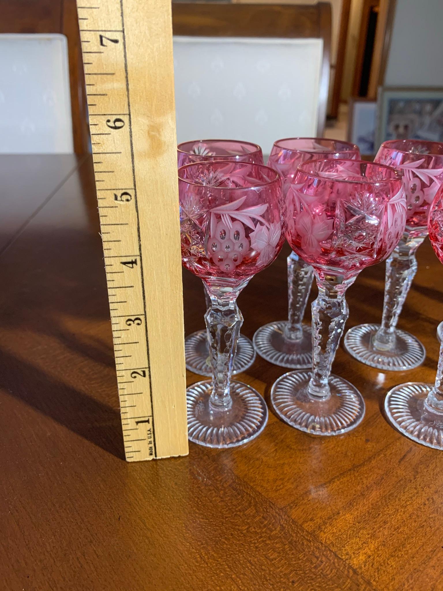 11 Total Ajka Hungarian Crystal Stemware with Matching Bell