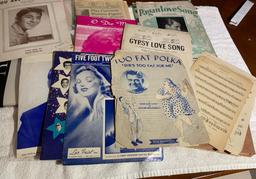 Vintage Sheet Music and News Papers