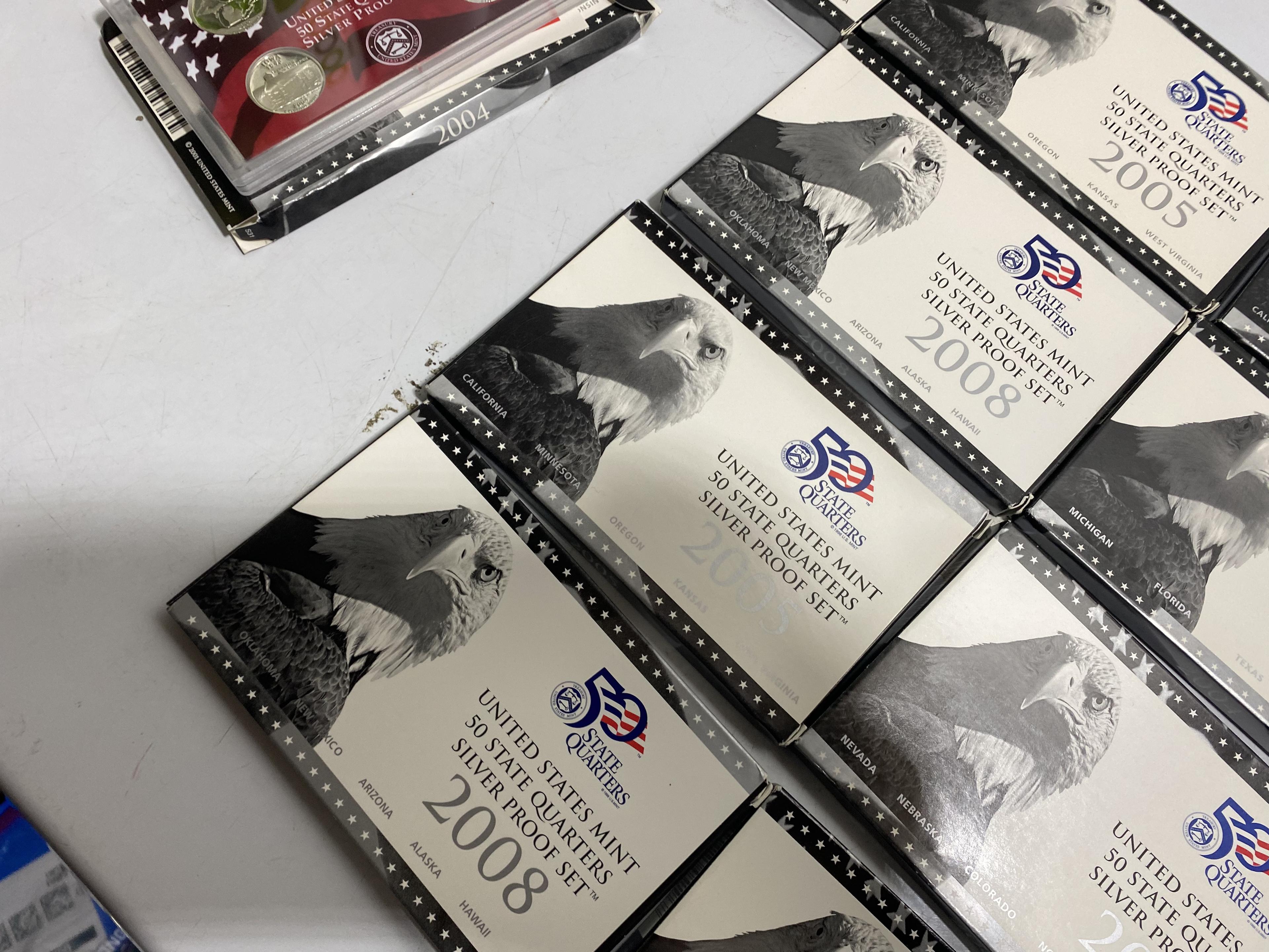 14 Silver State Quarters Sets in packaging