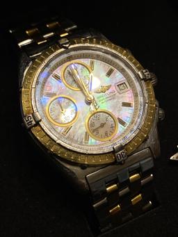 Breitling Chronomat Automatic Watch w/18k Gold Bezel.