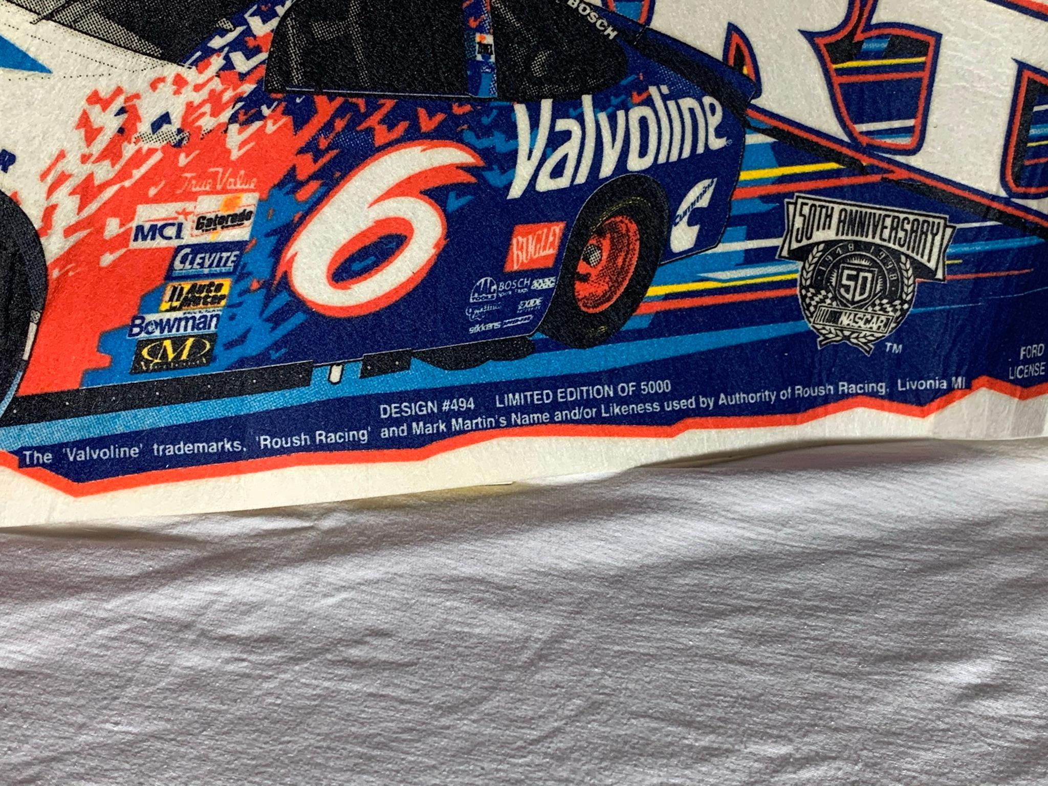 Group of Mark Martin Collectibles - Tin, Key Chains, Pennant, Hot Wheel Cars, Stickers & More