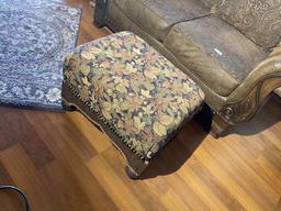 Nice leather fancy couch with footstool