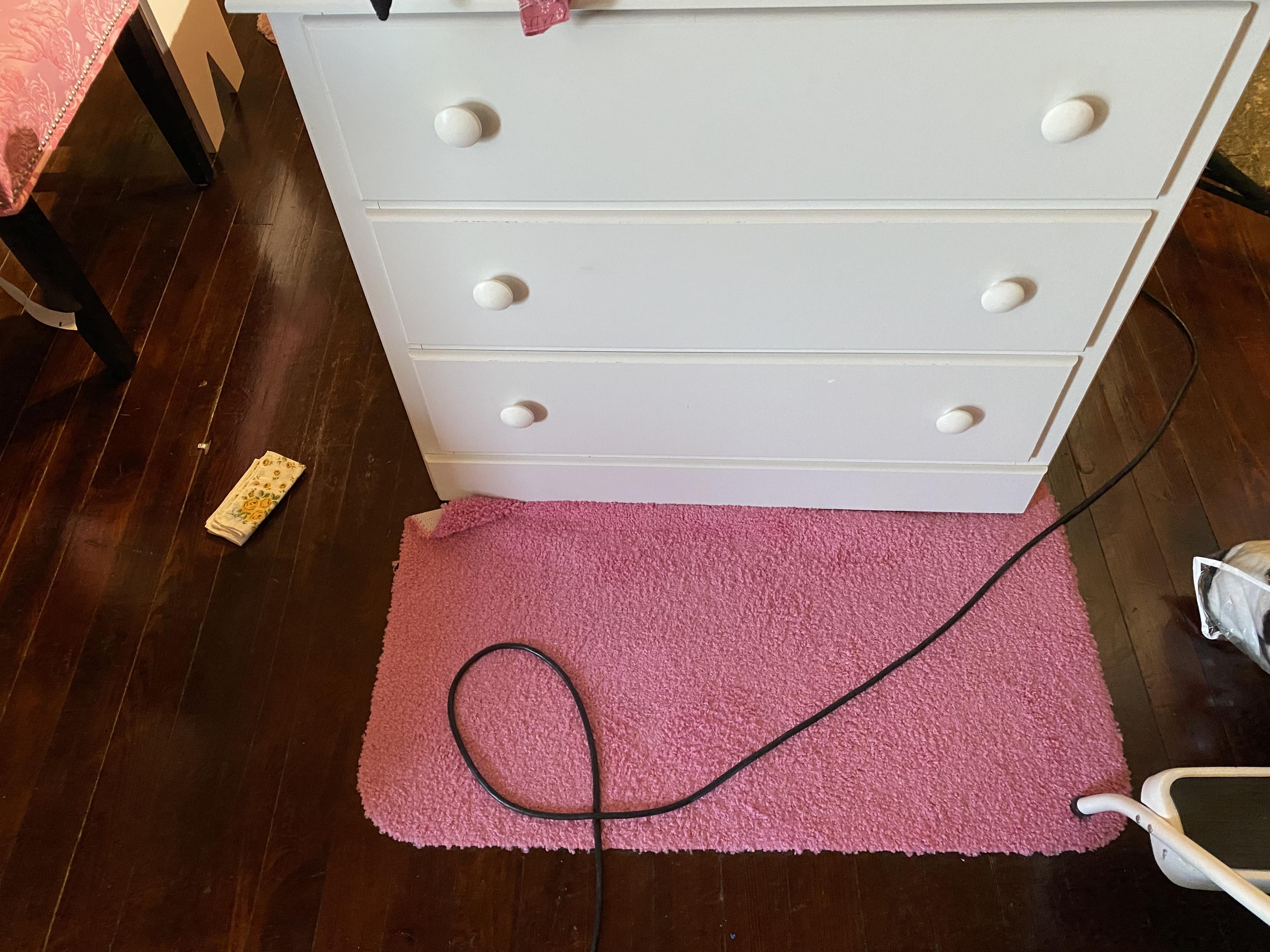 Wooden three drawer dresser