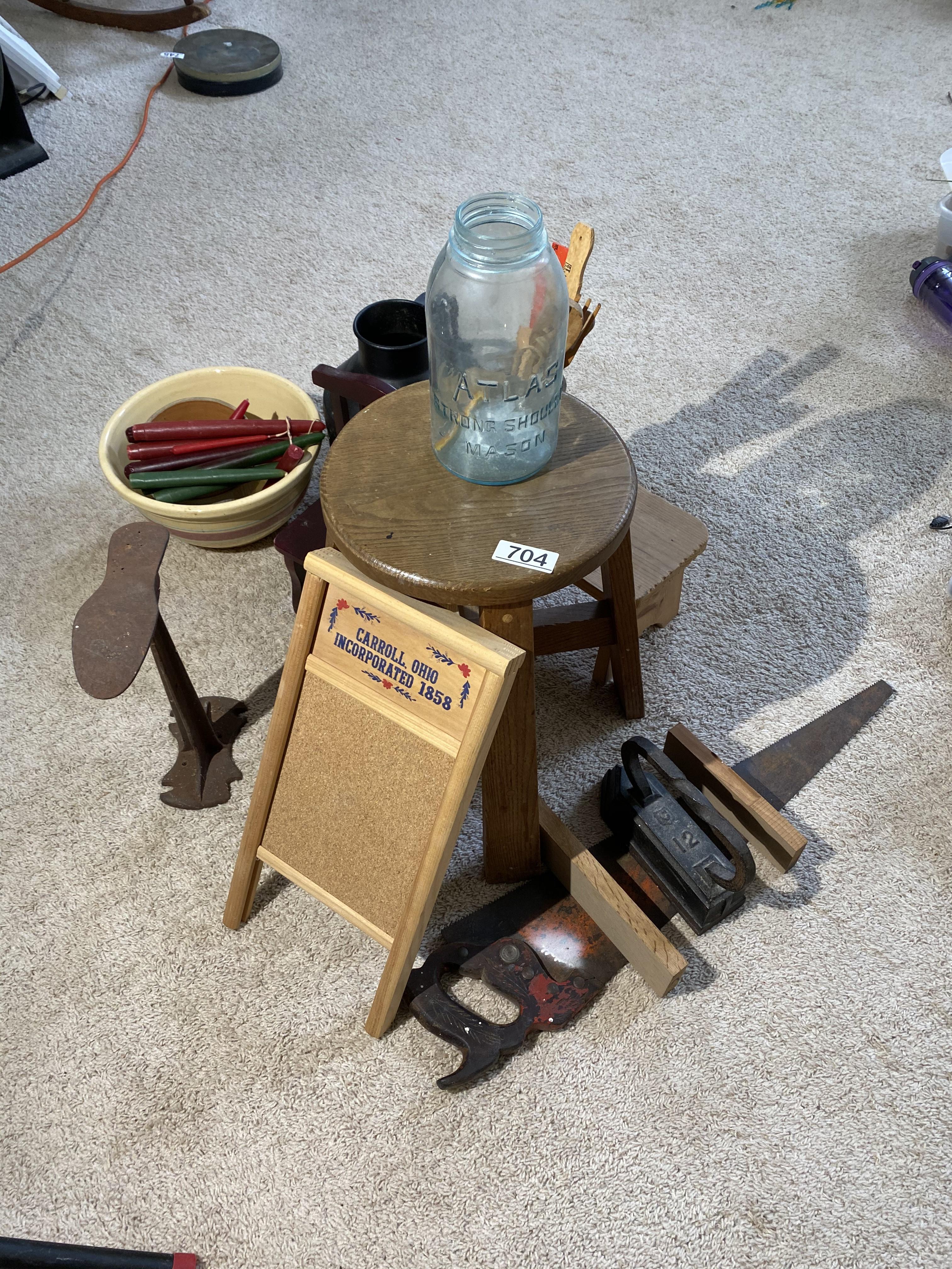 Large group assorted vintage, antique primitives