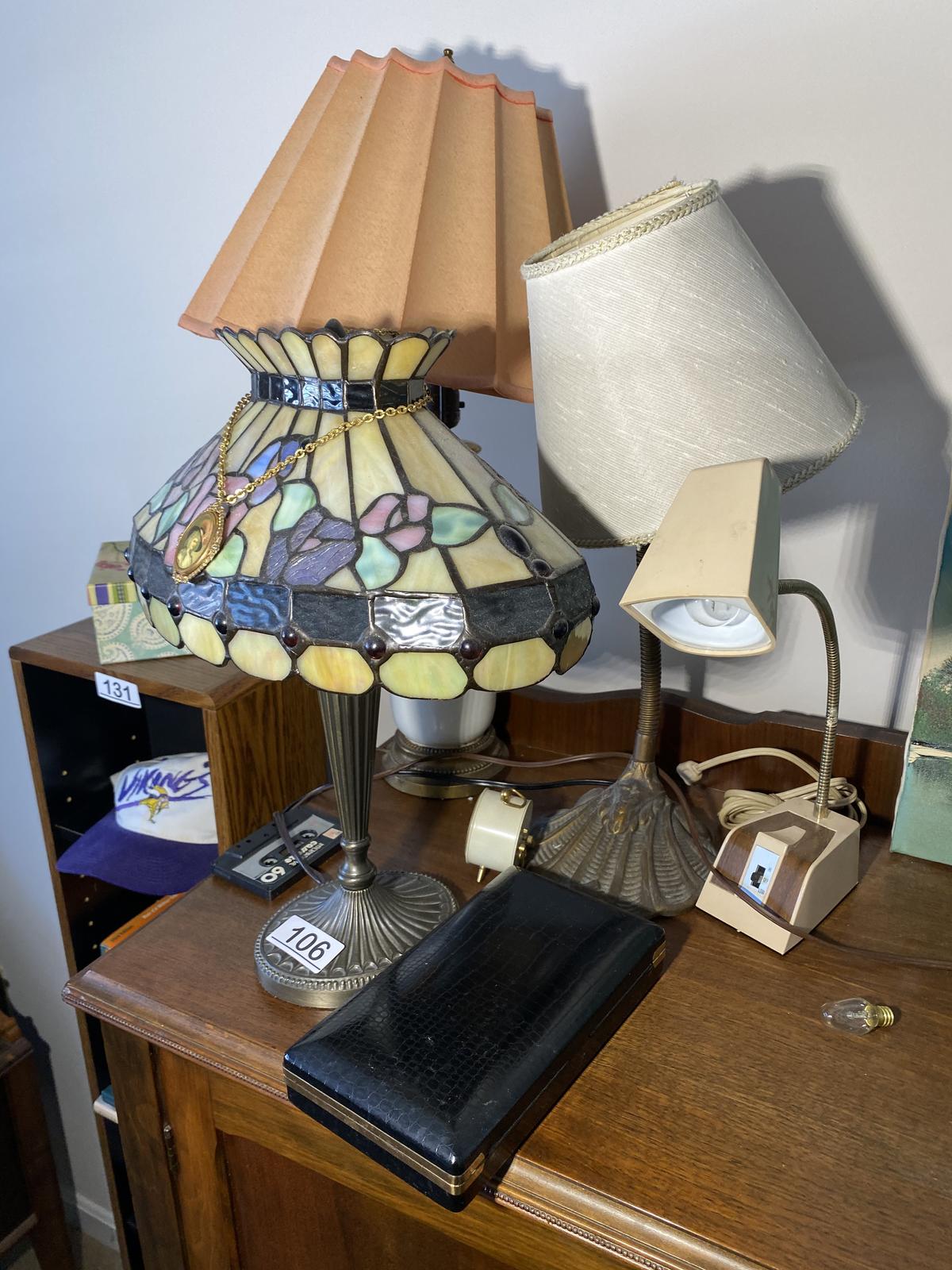 Group lot of lamps including Tiffany Style