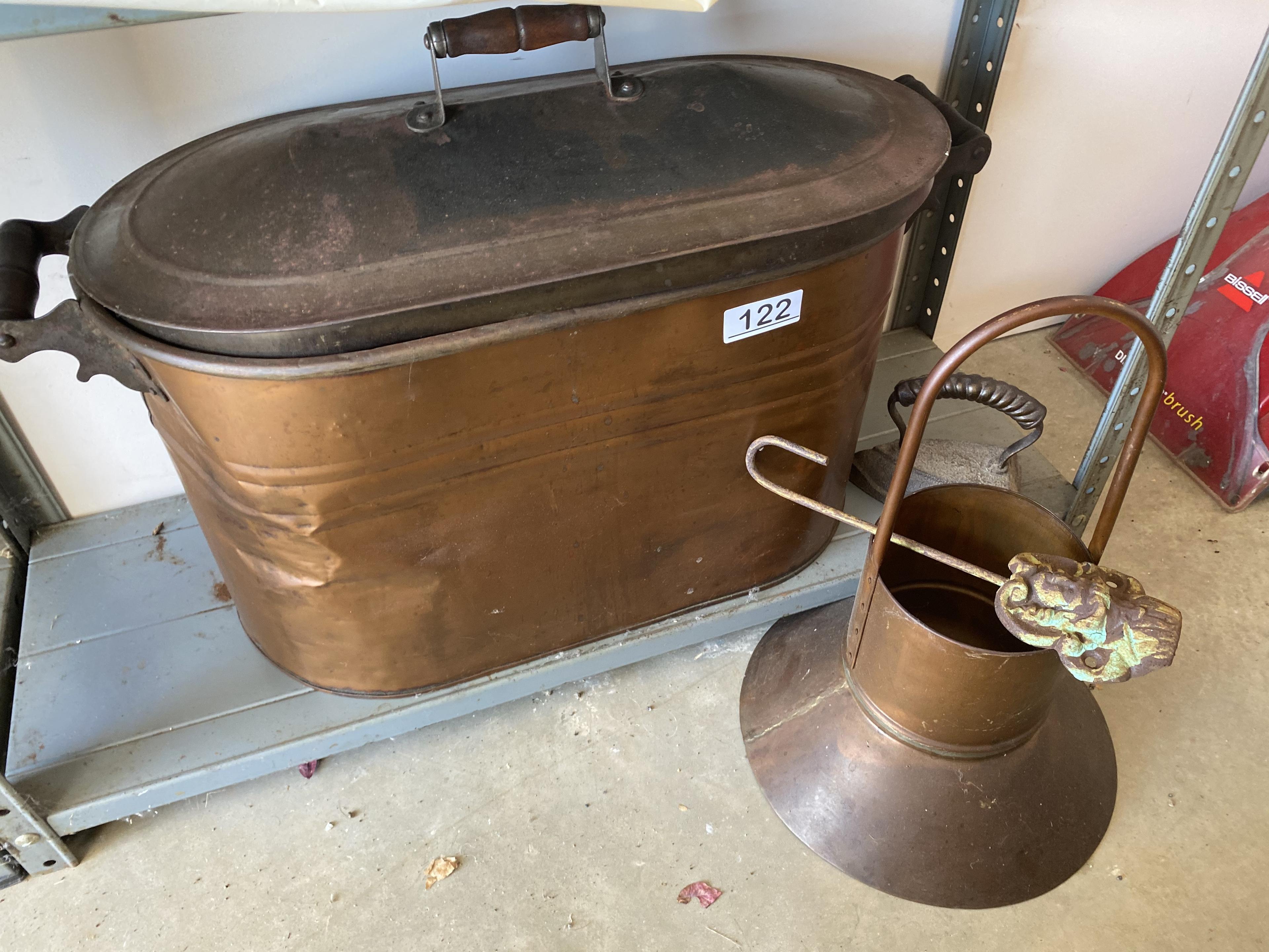 Large copper basin with lid PLUS