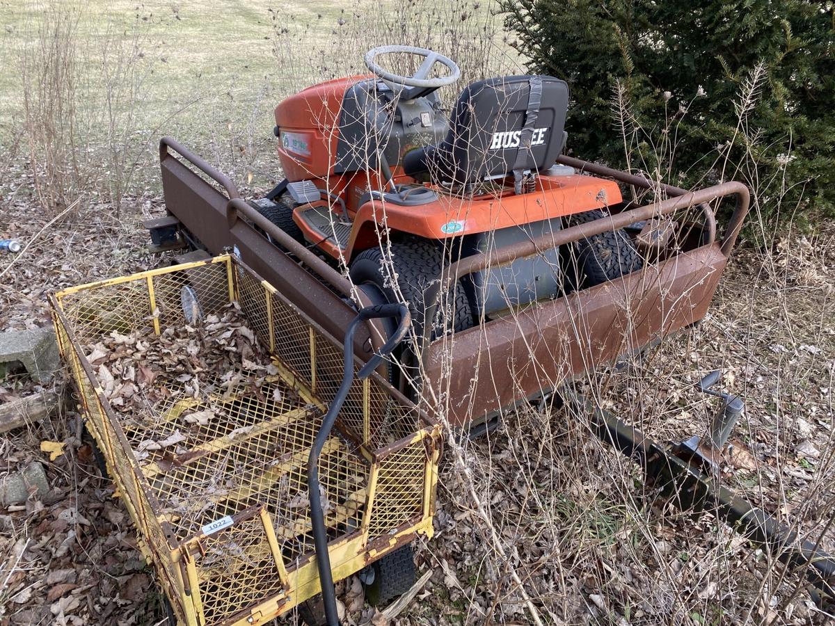 Huskee Lawn Mower, Trailer, metal wagon