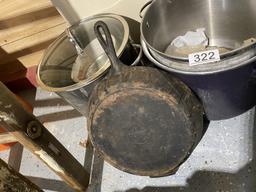 Lodge Cast Iron Pan plus cooking pots