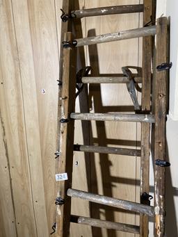 2 Wooden Ladders with Coat Hooks