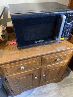 Wooden Cabinet plus Microwave