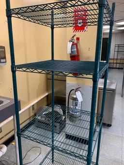 NSF Green Epoxy Coated Wire Shelving Unit