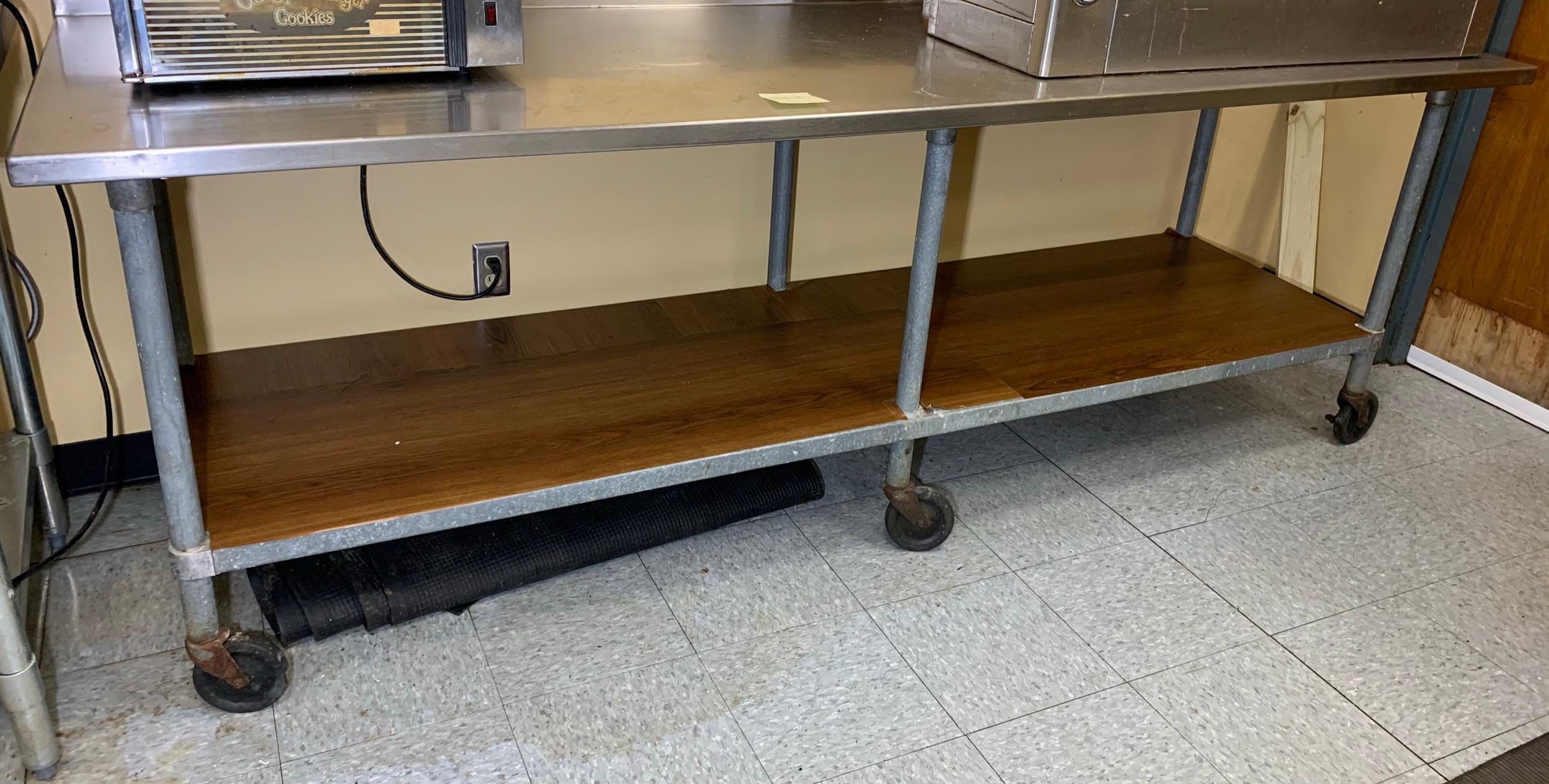 Stainless Steel Prep Table On Casters