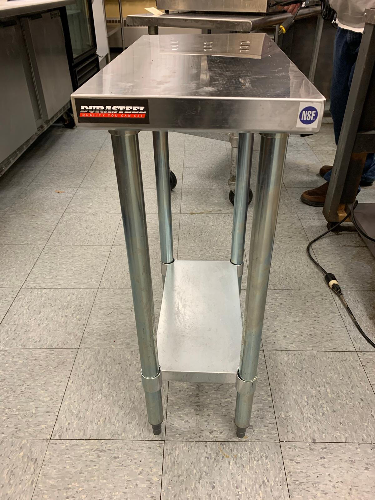 Durasteel Stainless Steel Small Prep Table with Adjustable Legs