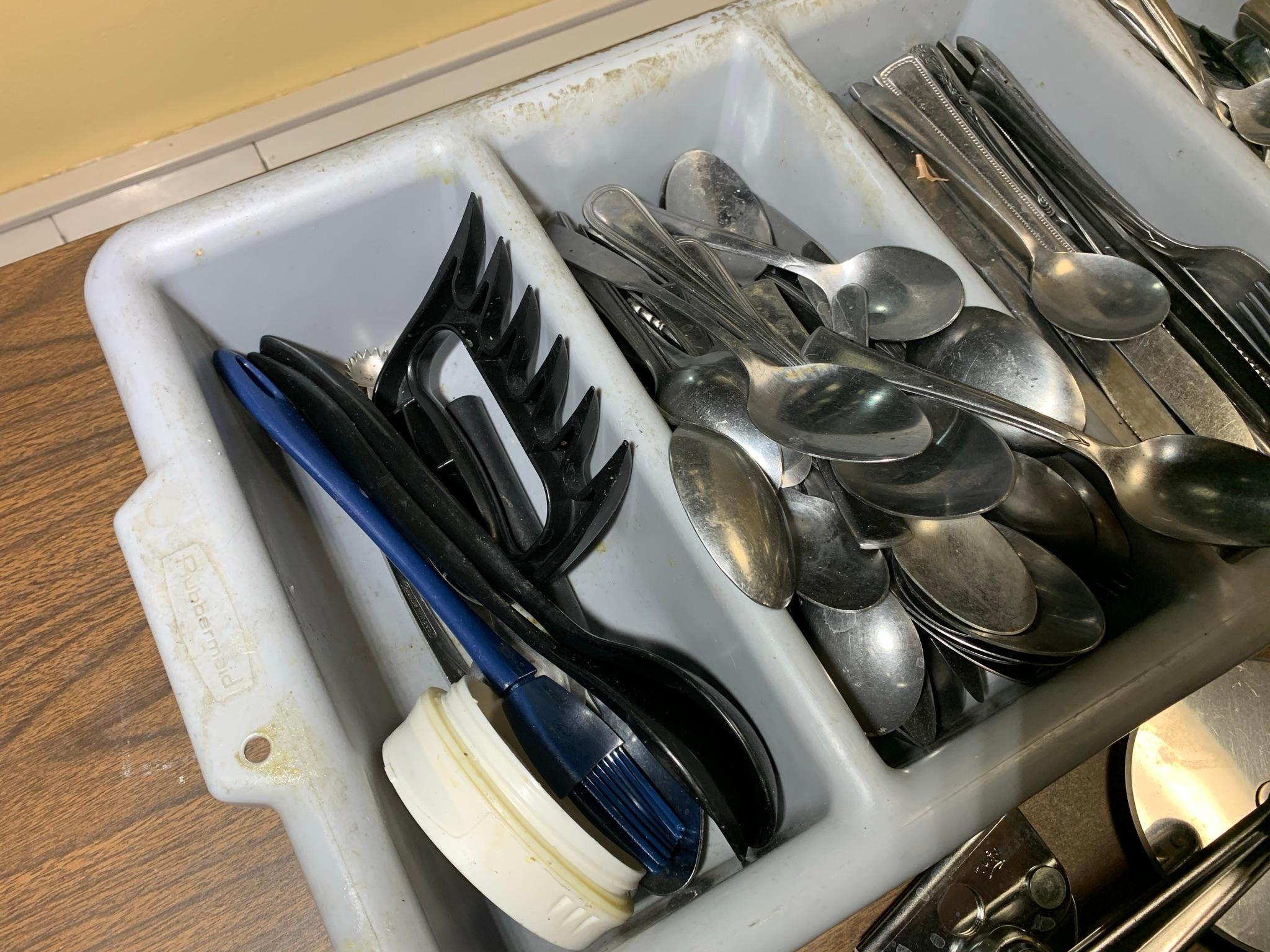 Assortment of Flatware, Can Openers & Other Kitchen Items