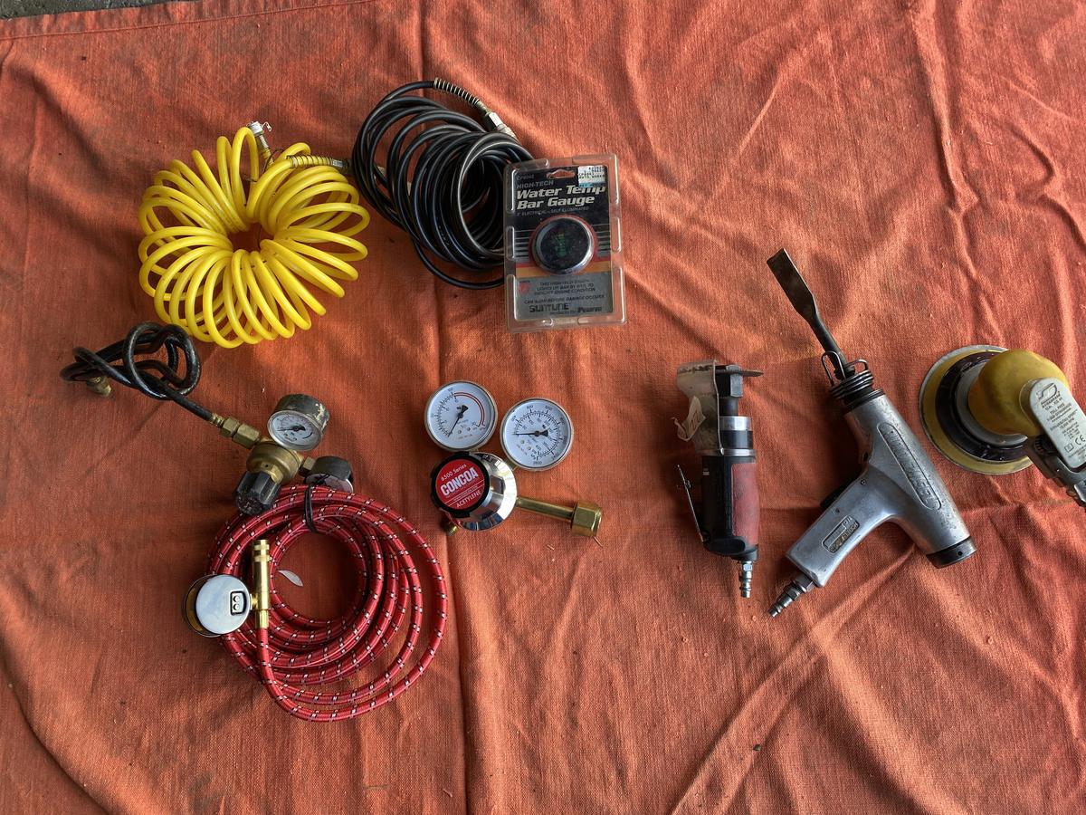 Group lot of assorted air tools and related