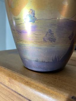 Rare Weller Lasalle iridescent decorated vase