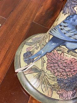 Weller Pottery Parrots Jardiniere and Pedestal