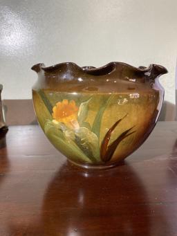 Weller Louwelsa Art Pottery Jardiniere with Ruffled Edge