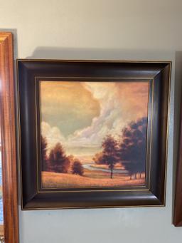 Three pieces of framed decorator art