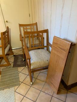 Dining Room Table with 6 Chairs, Microwave, Microwave Stand and Decorative Items