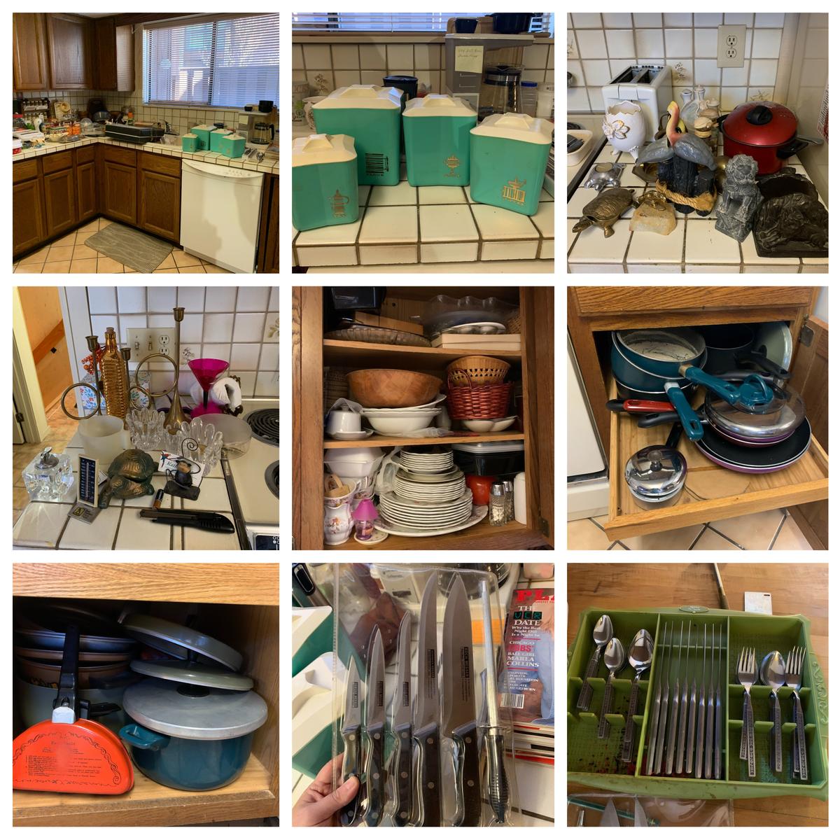 Kitchen Clean Out - Lots of Vintage Kitchen Items, Flatware, Canisters, Small Appliances and More