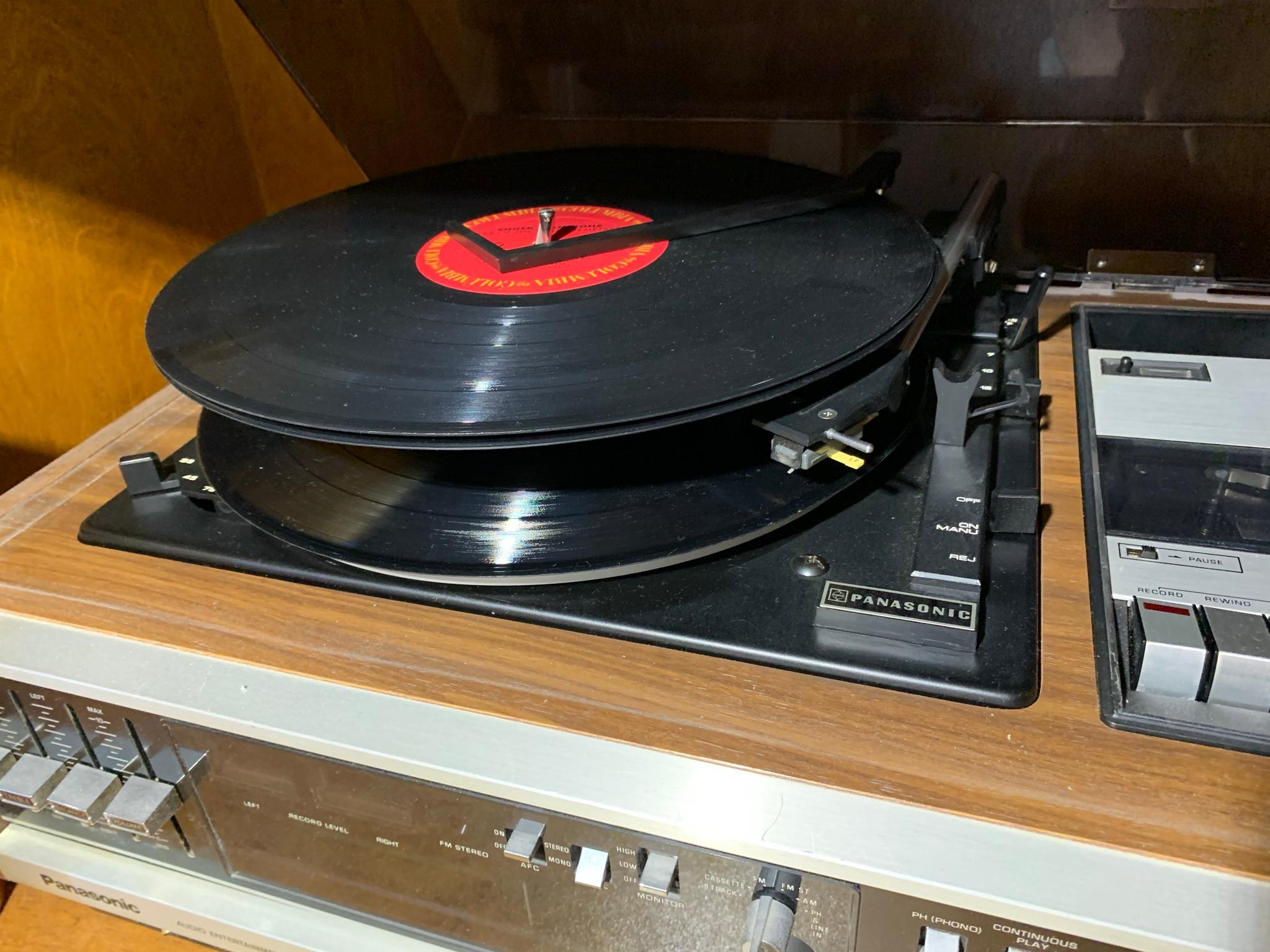 Vintage Records, Panasonic Audio Entertainment Center RS-876S, Books, Marble Chess Set, & More