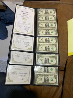 4 Booklets of  World Reserve Monetary Exchange Uncut & Uncirculated U.S. Currency $1 Bills