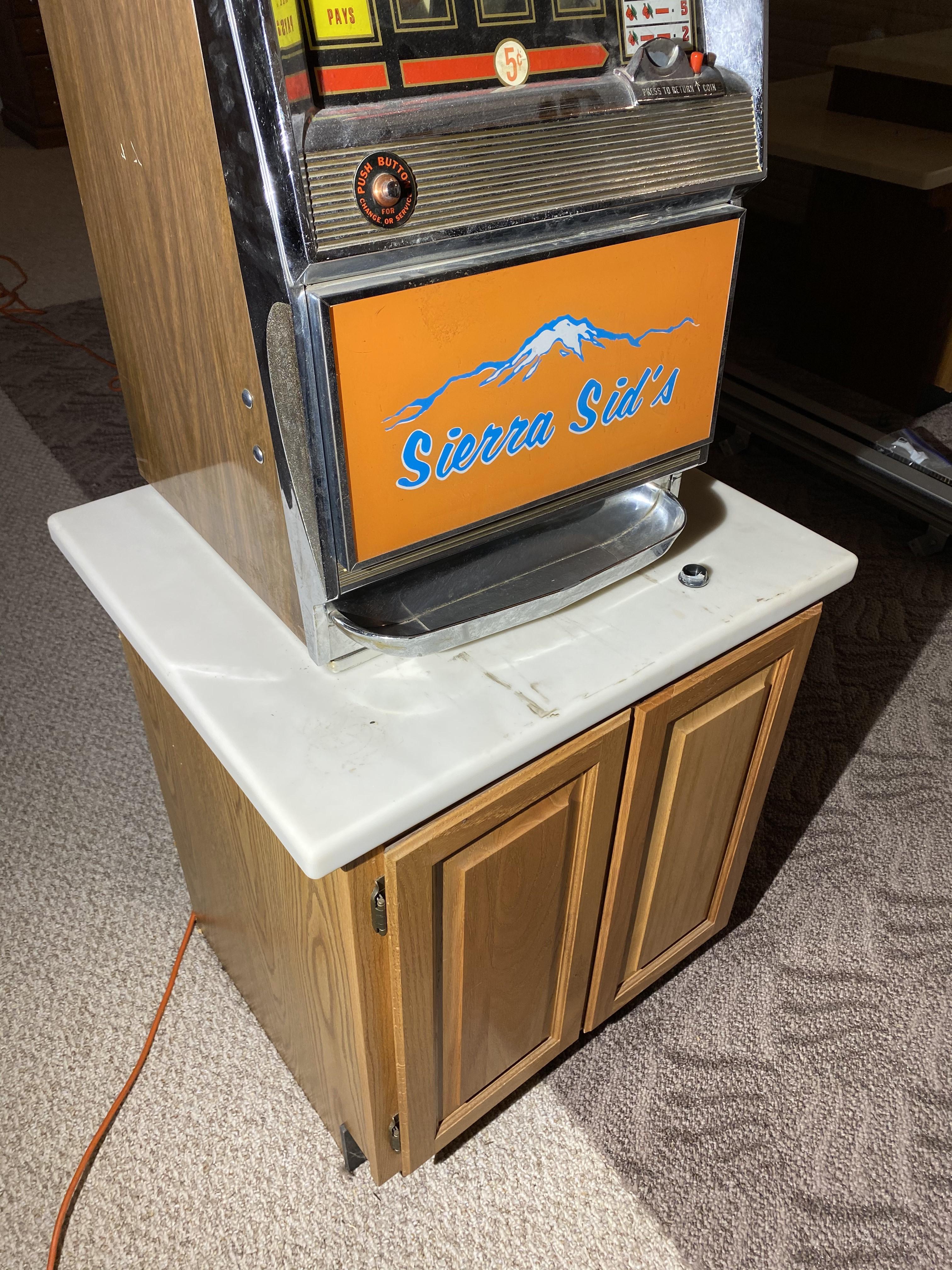 Vintage Bally's 5 cent slot Machine from Sierra Sid's