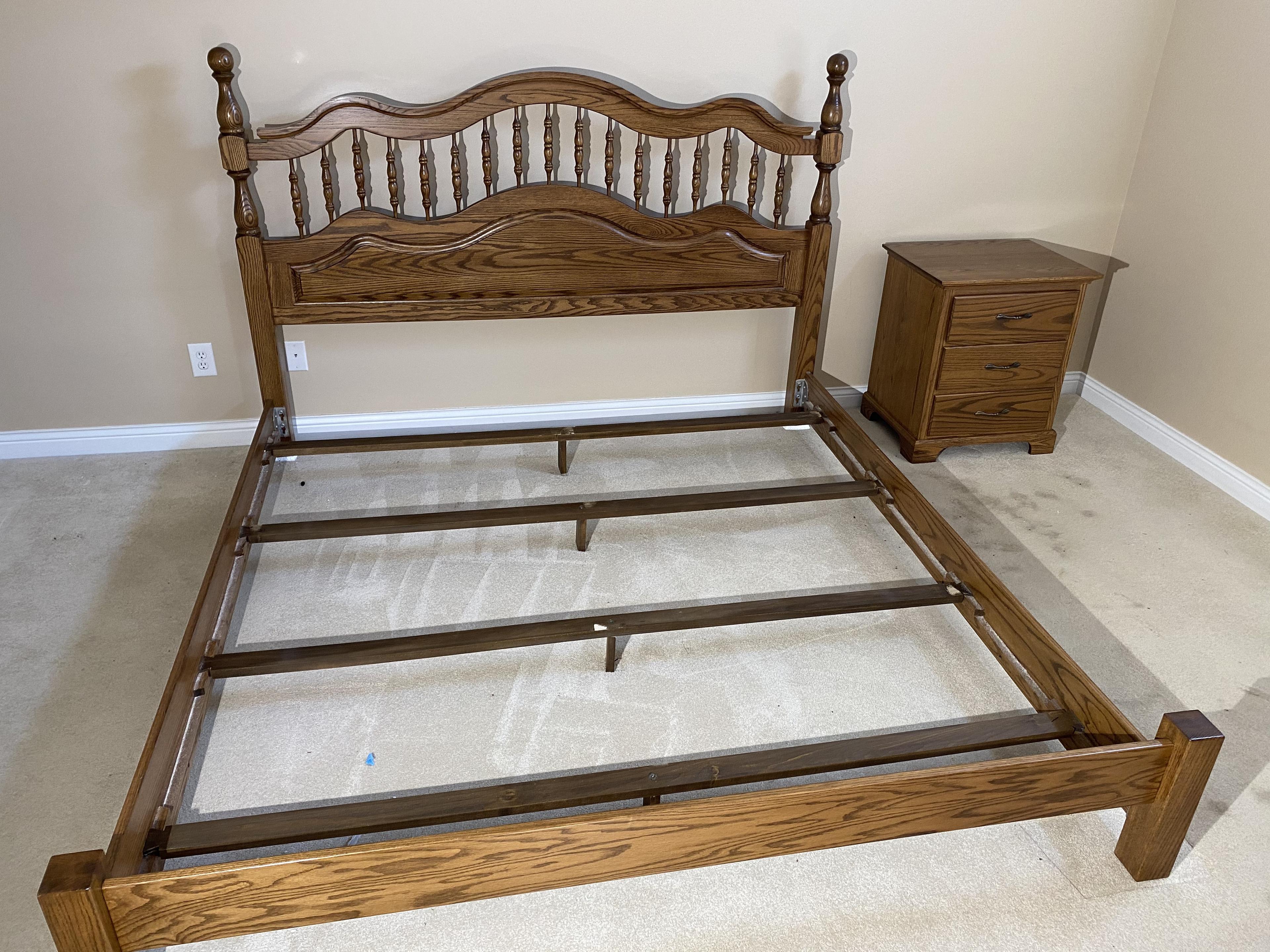 King Sized Bed, nightstand, bureau