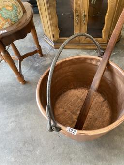 Rare Large Antique Copper Apple Butter Churn