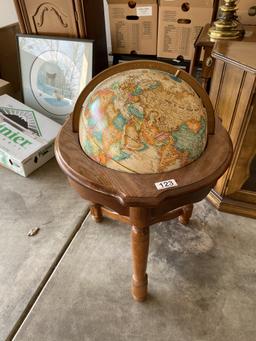 Vintage Globe with Oak Stand