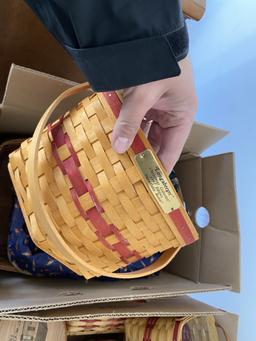 3 boxes of vintage baskets including Longaberger