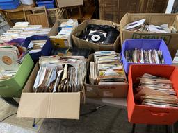 Very Large quantity of 45 records, LP's