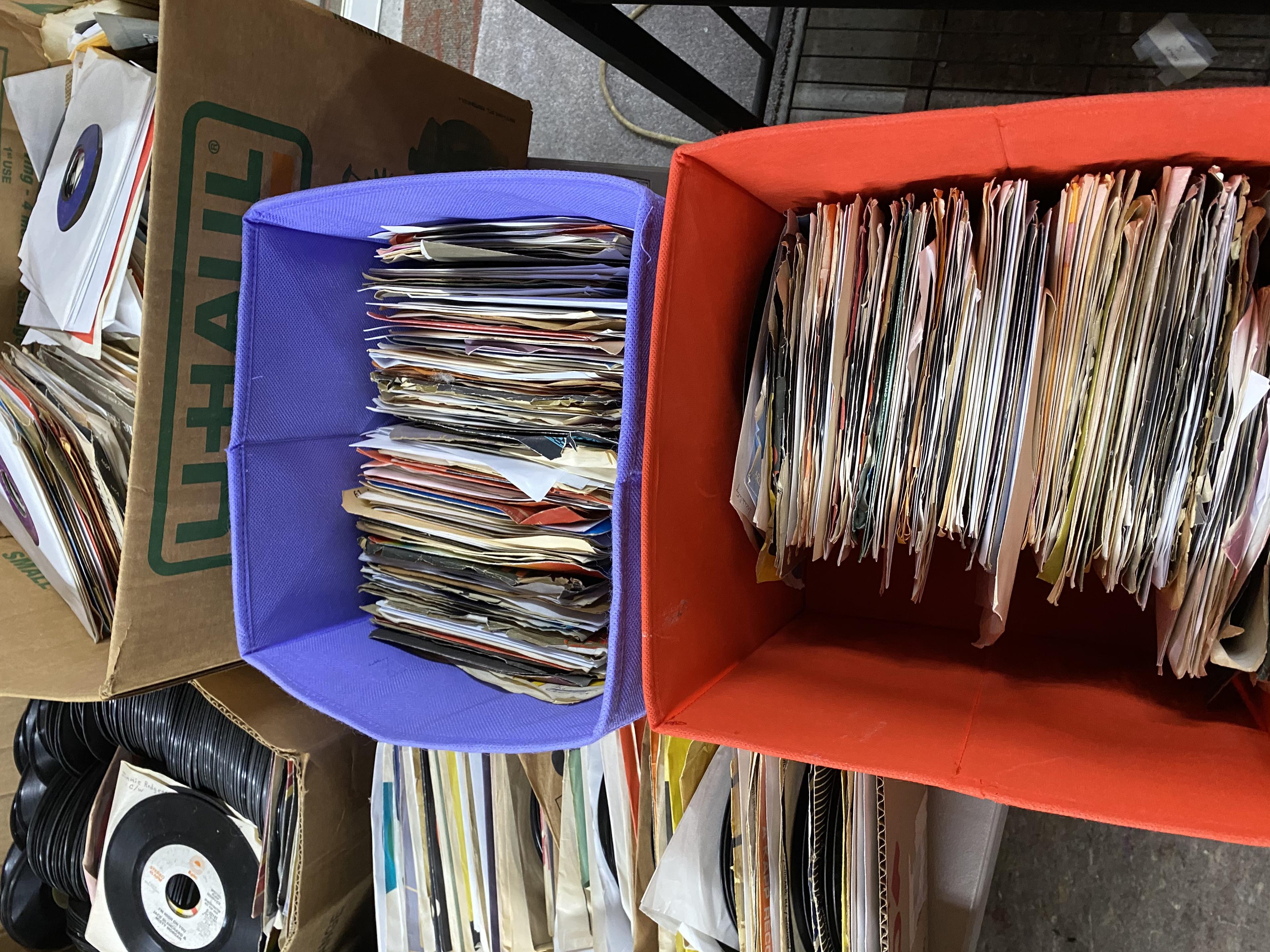 Very Large quantity of 45 records, LP's
