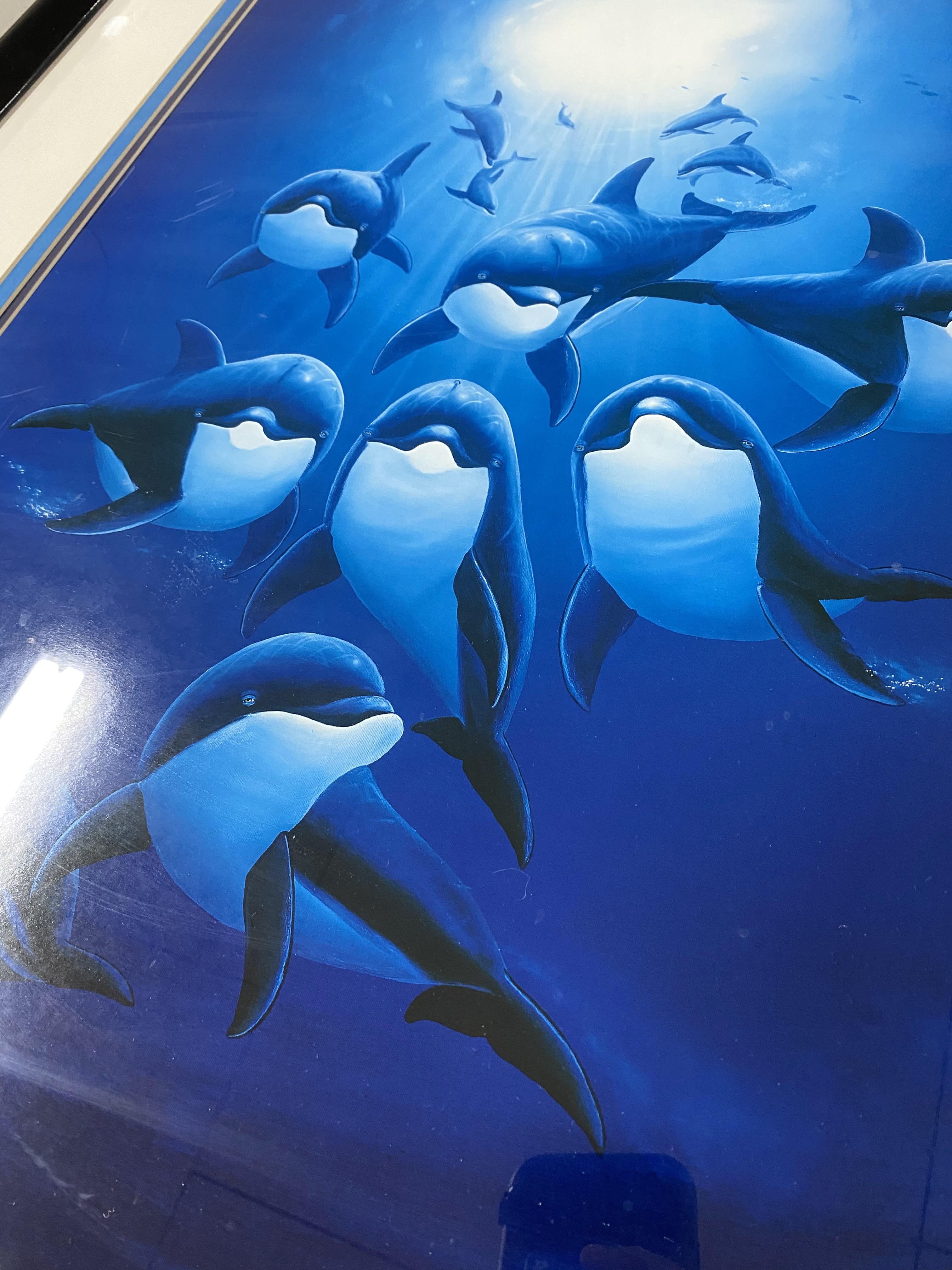 Large marine print by Wyland dolphins