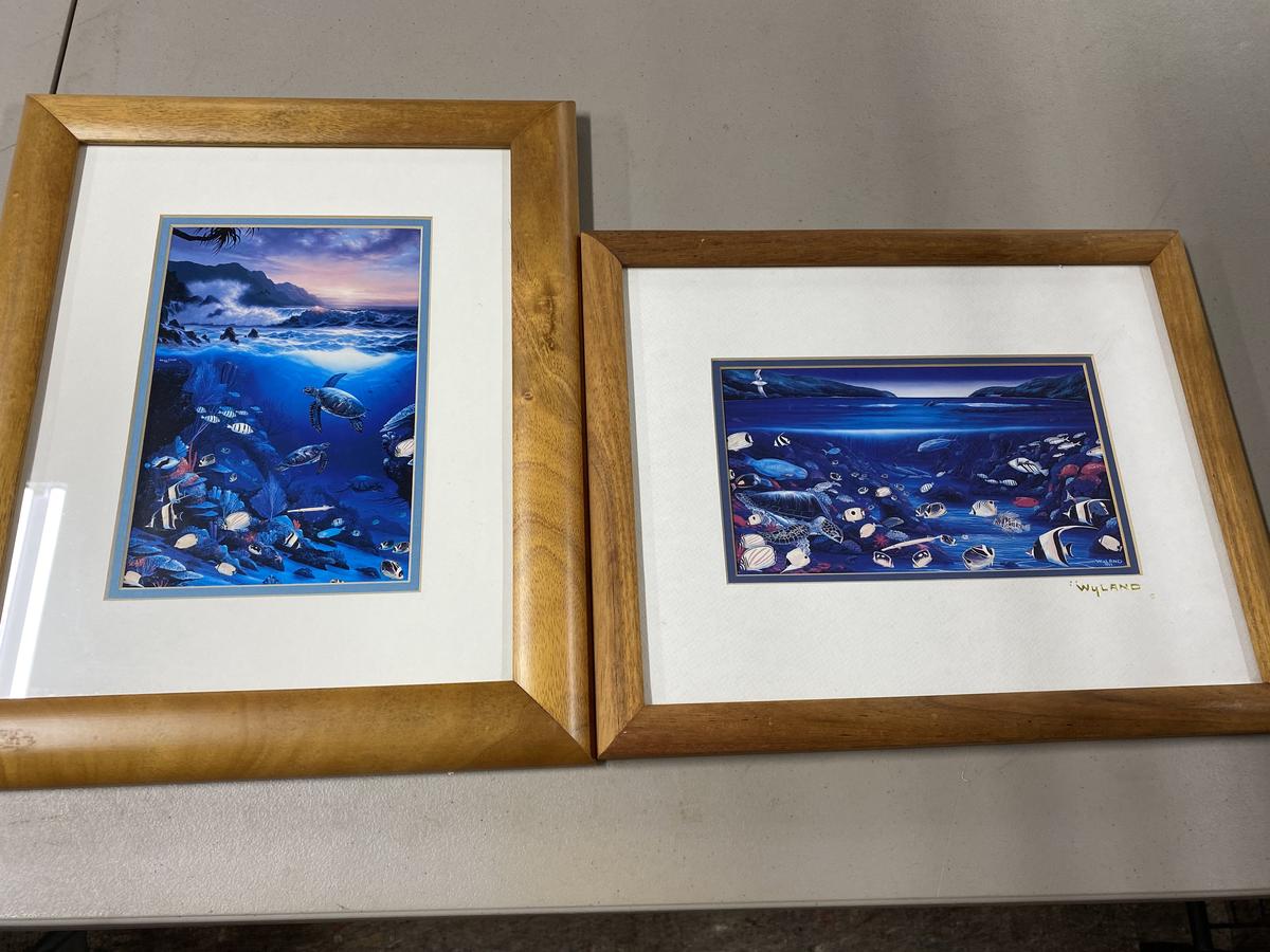 2 framed marine illustrations by Wyland