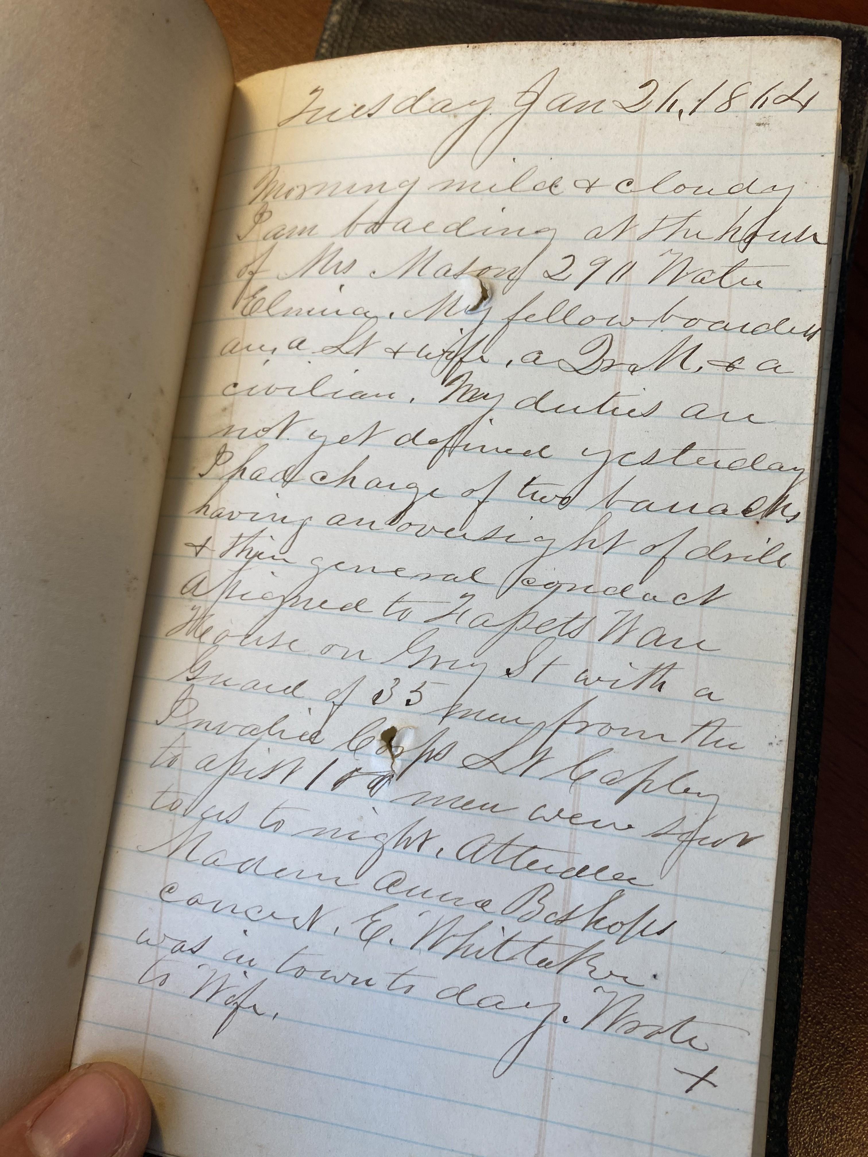 Civil War diaries including as Head of Prison Camp