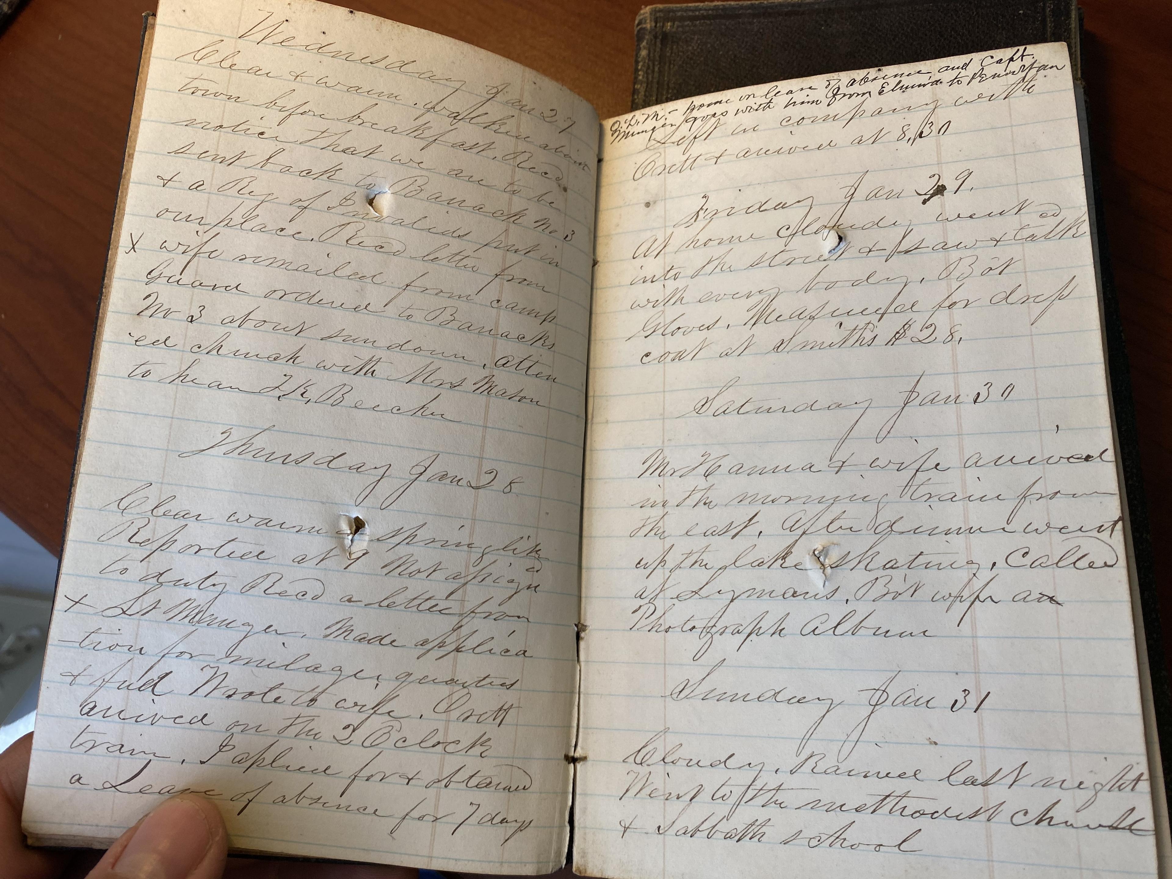 Civil War diaries including as Head of Prison Camp