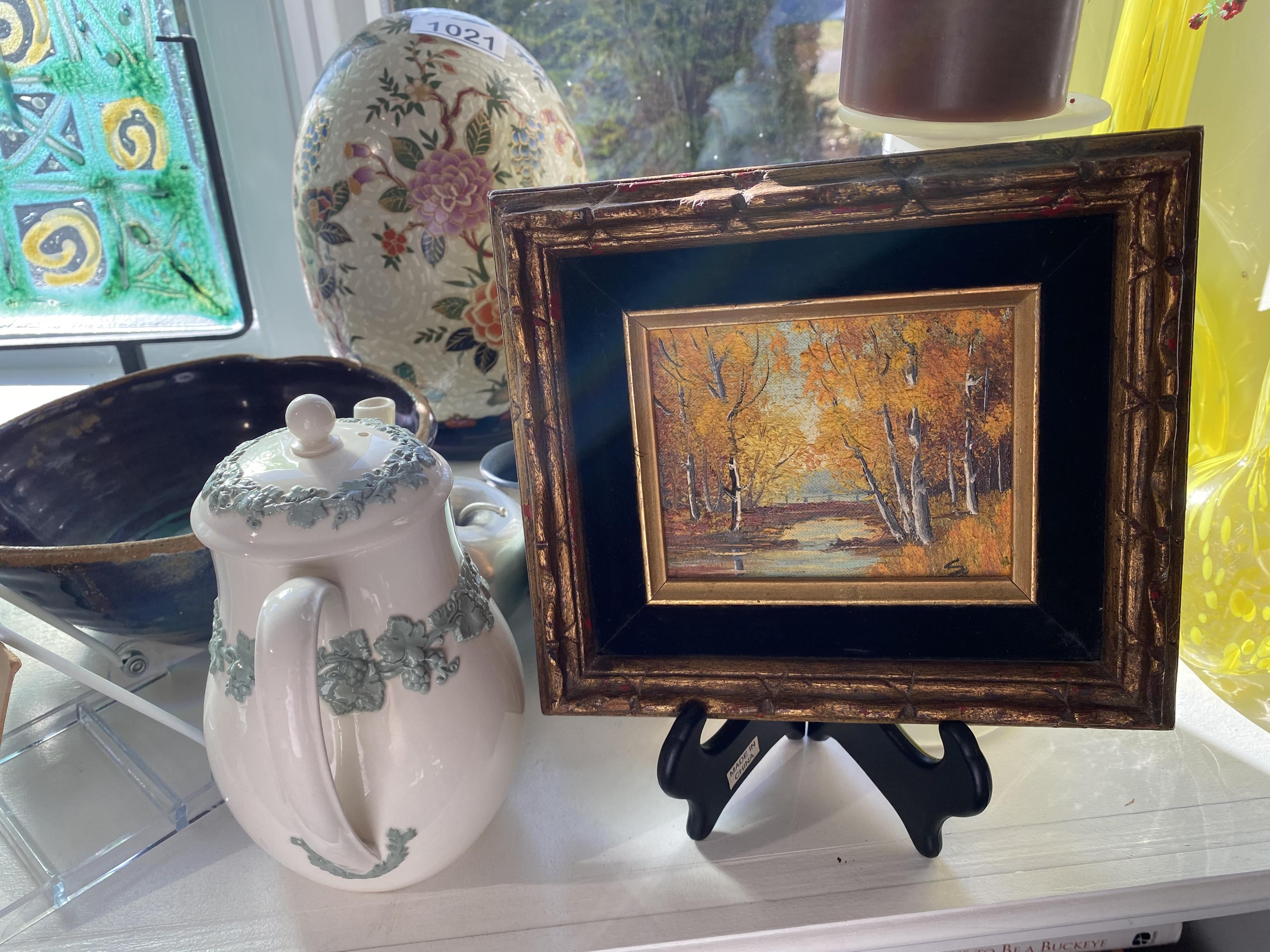 Group lot of assorted art pottery, Wedgwood, art and more