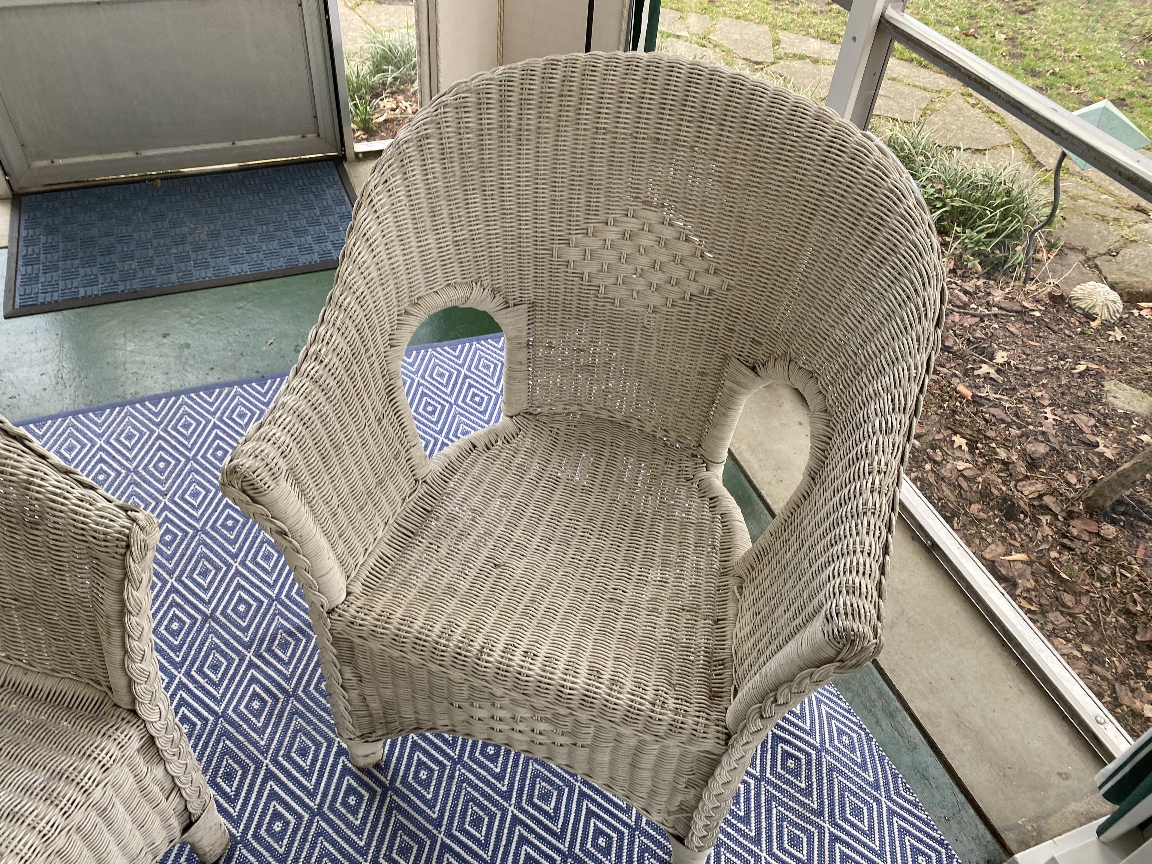 Set of vintage wicker furniture