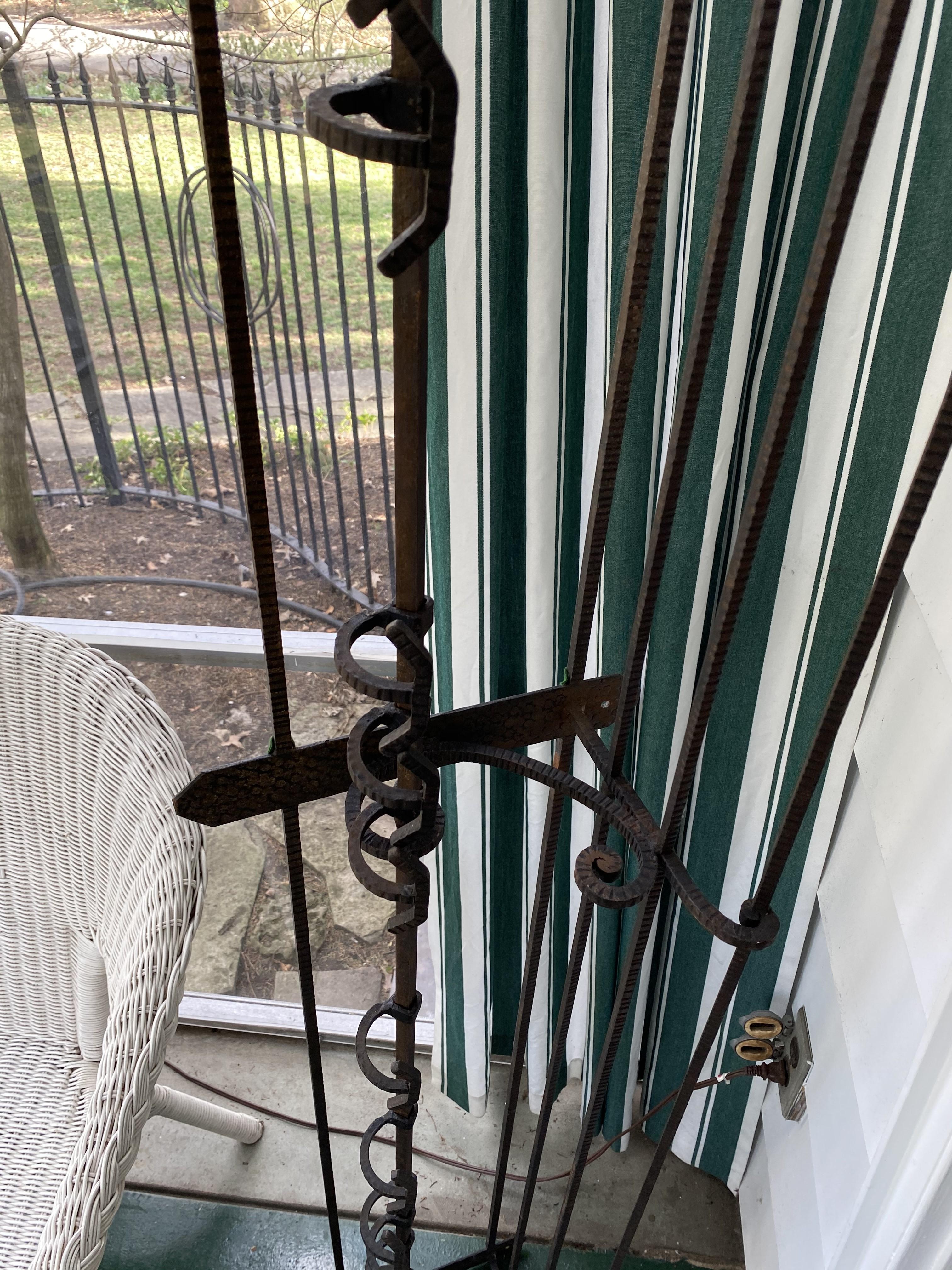 Large and unusual wrought iron coat hook/Shelf