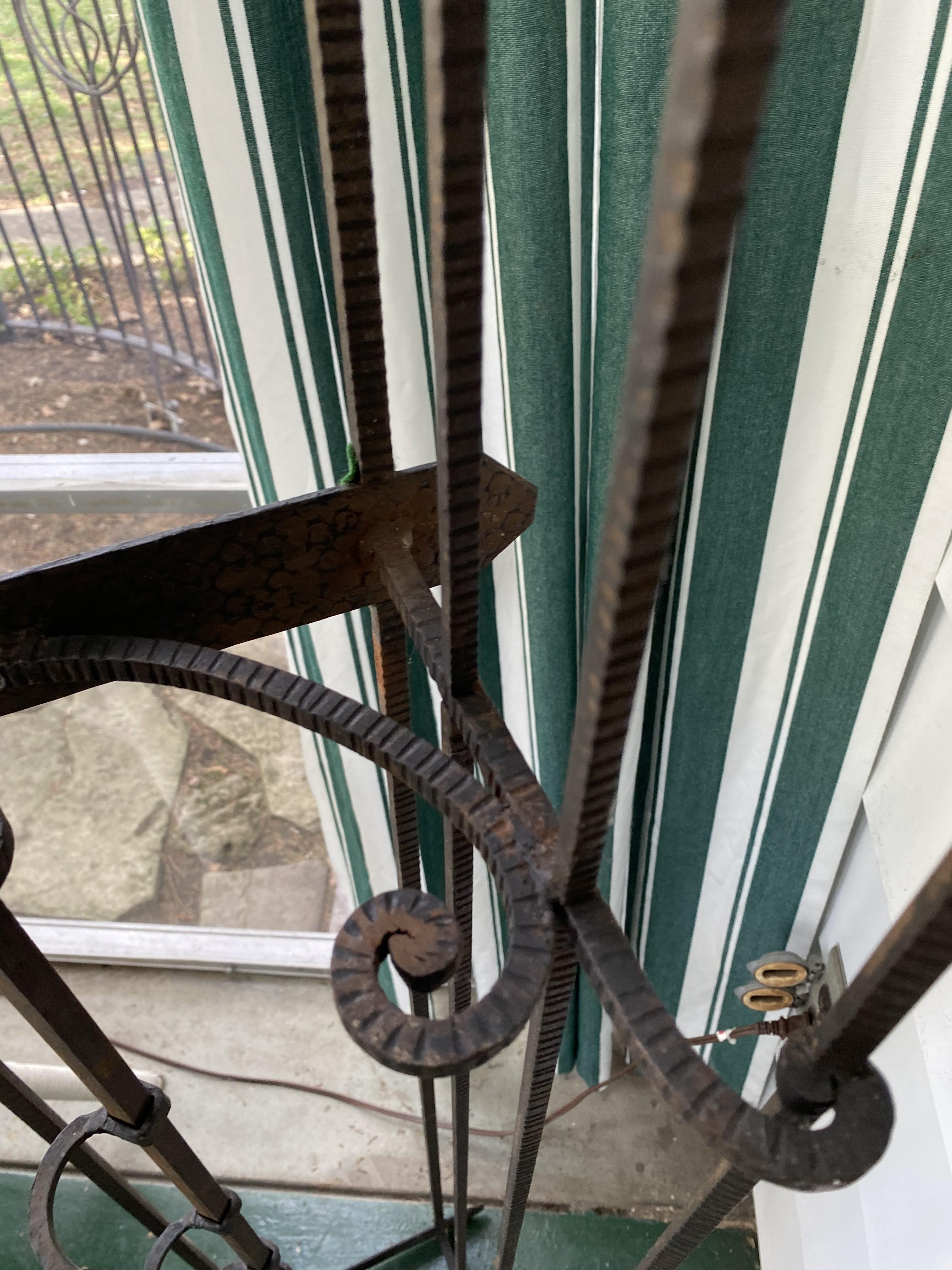 Large and unusual wrought iron coat hook/Shelf