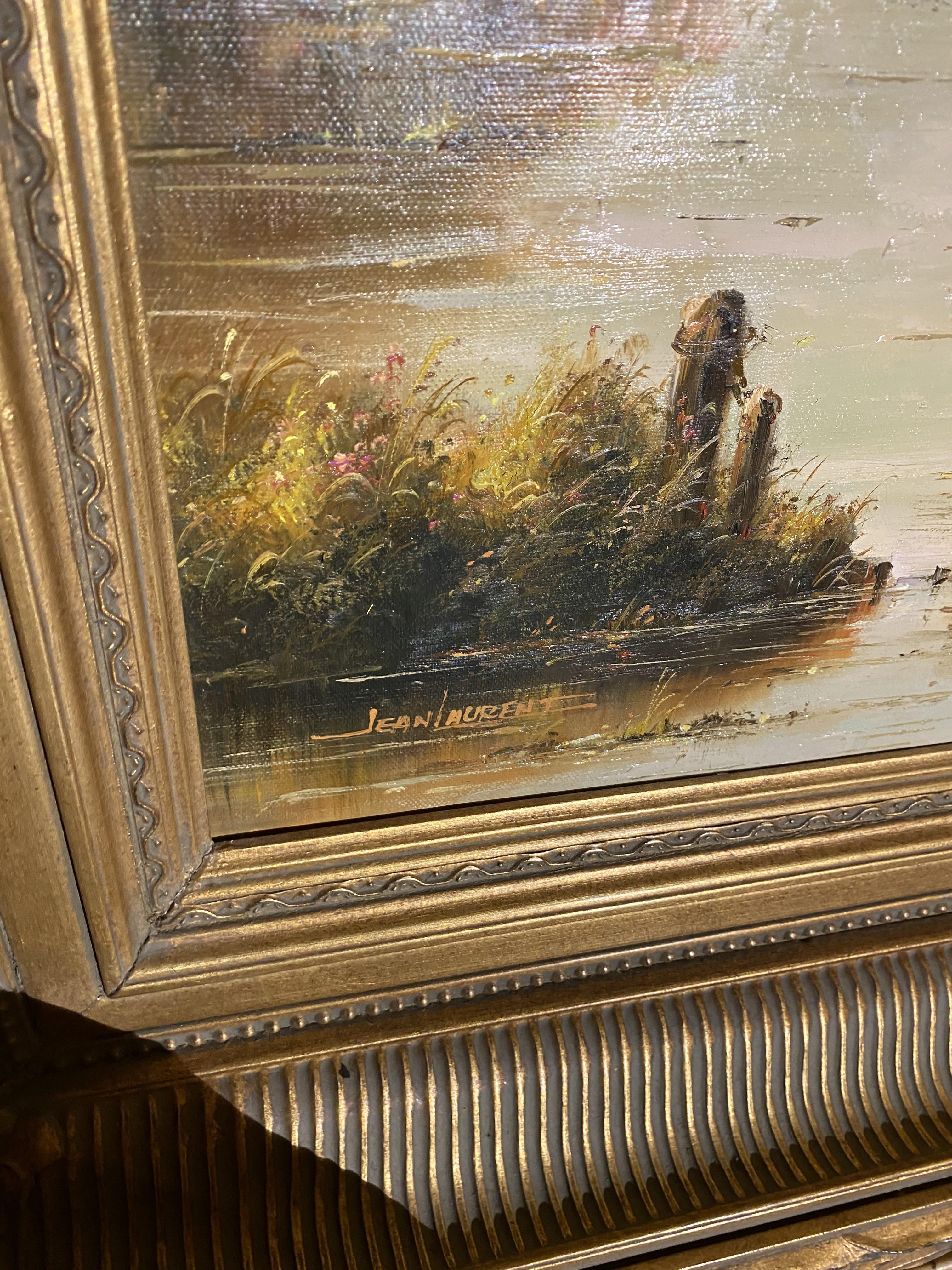 Vintage Oil on Canvas Painting in Frame