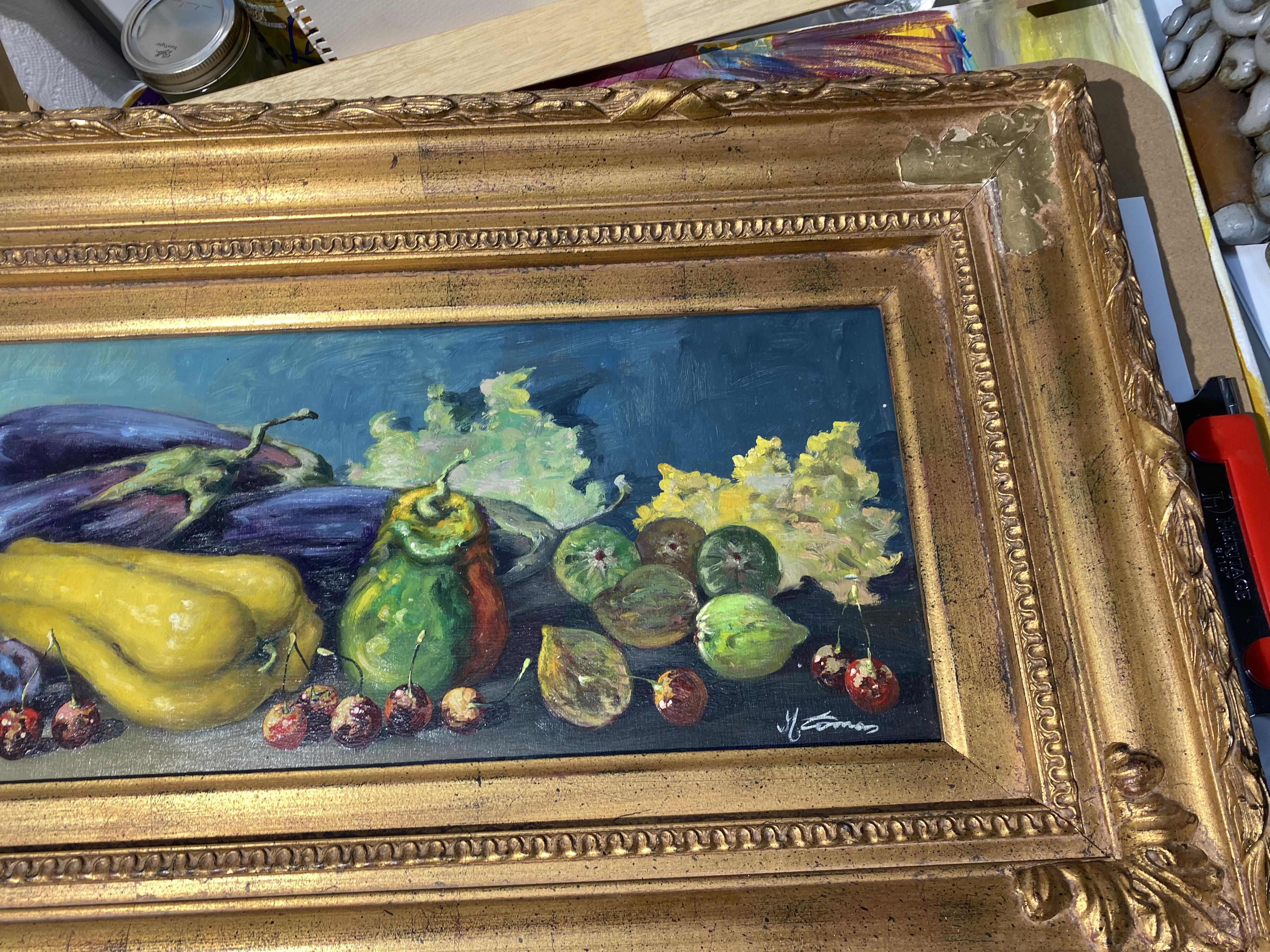 Vintage Oil on Canvas Painting Still Life