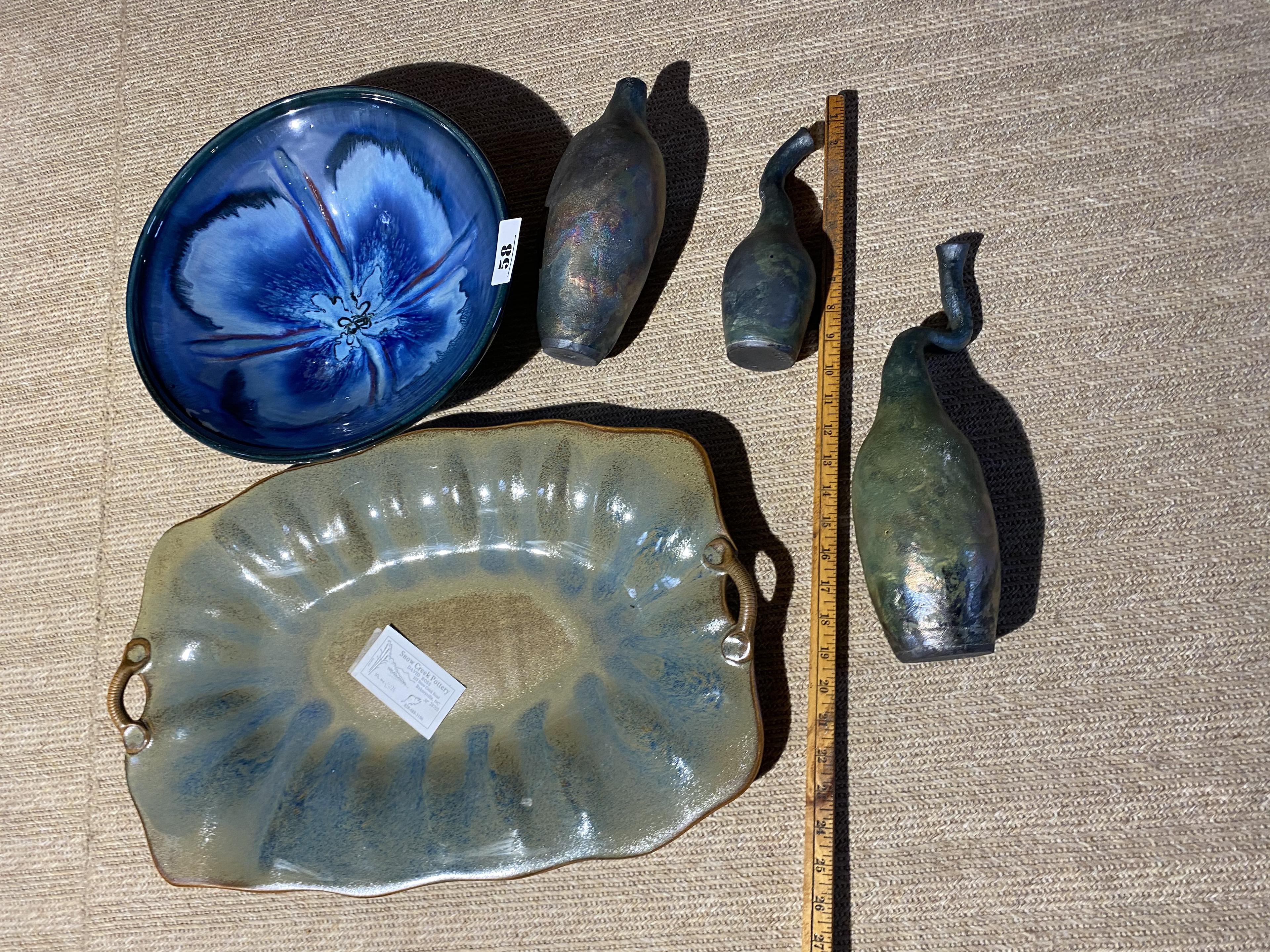 Group lot of signed art pottery