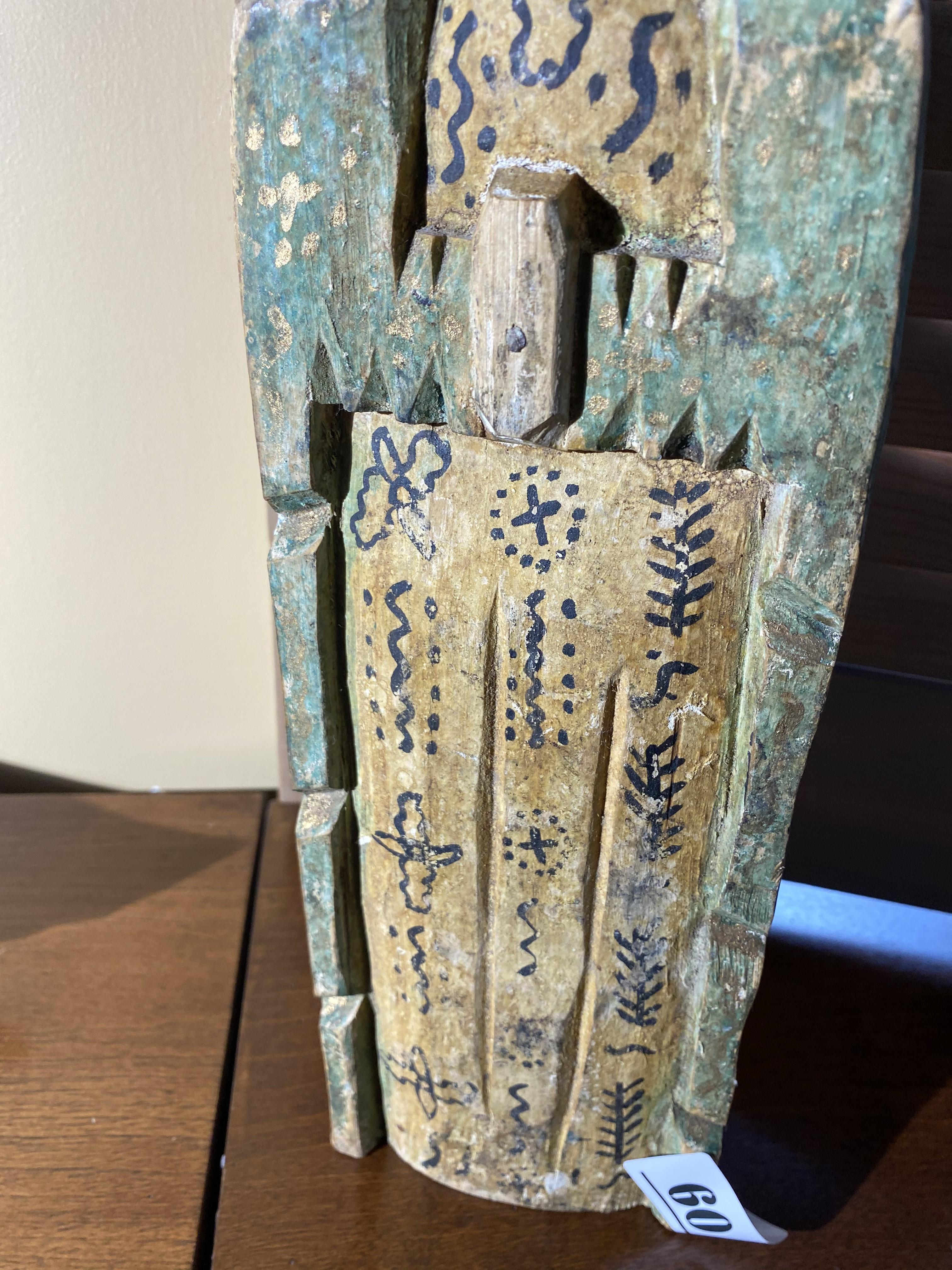 Vintage Wooden Carved Santo Figure