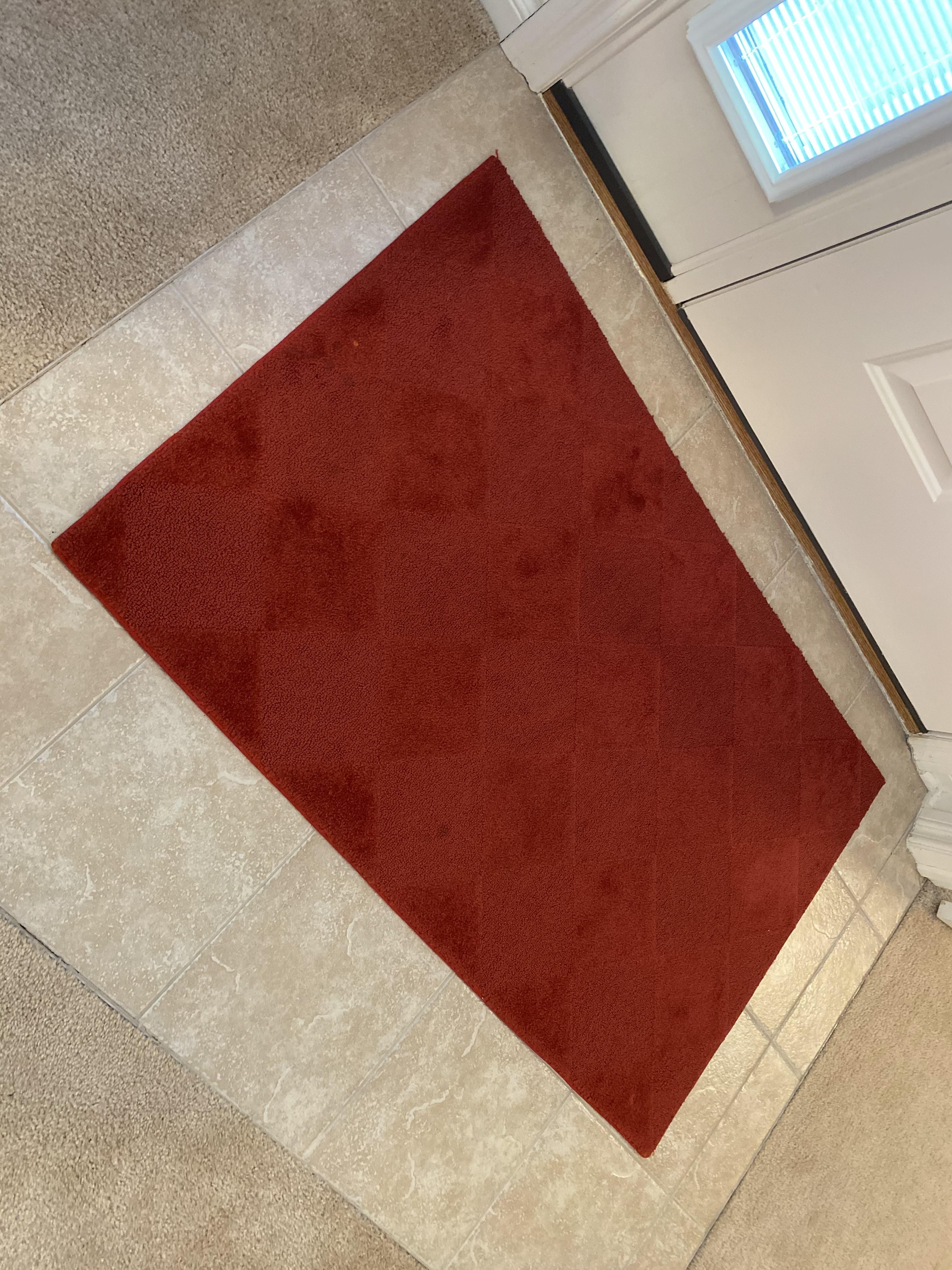 Decorative red shaggy rug