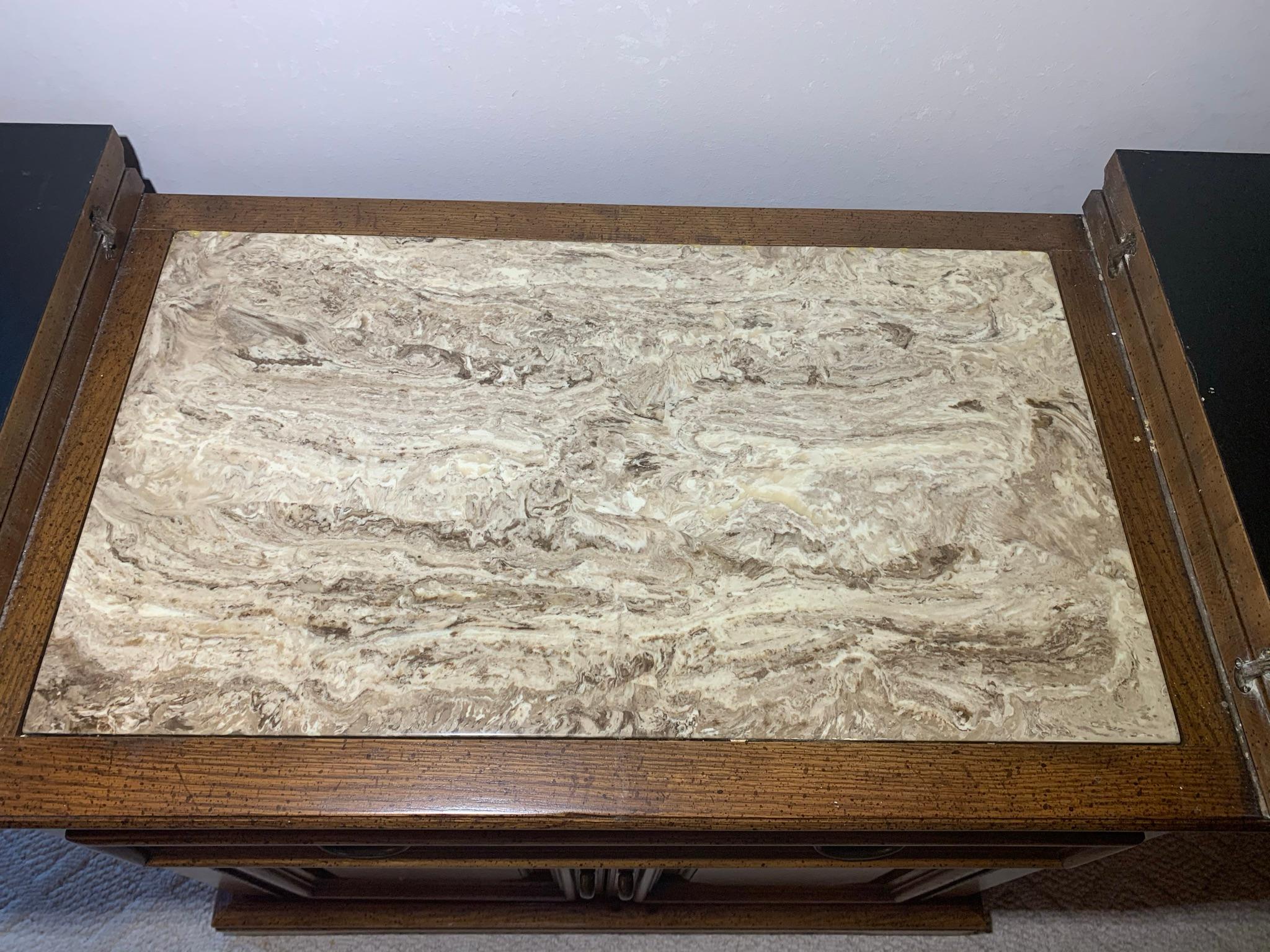 Server / Bar Cabinet with Marble Centerpiece by Unique