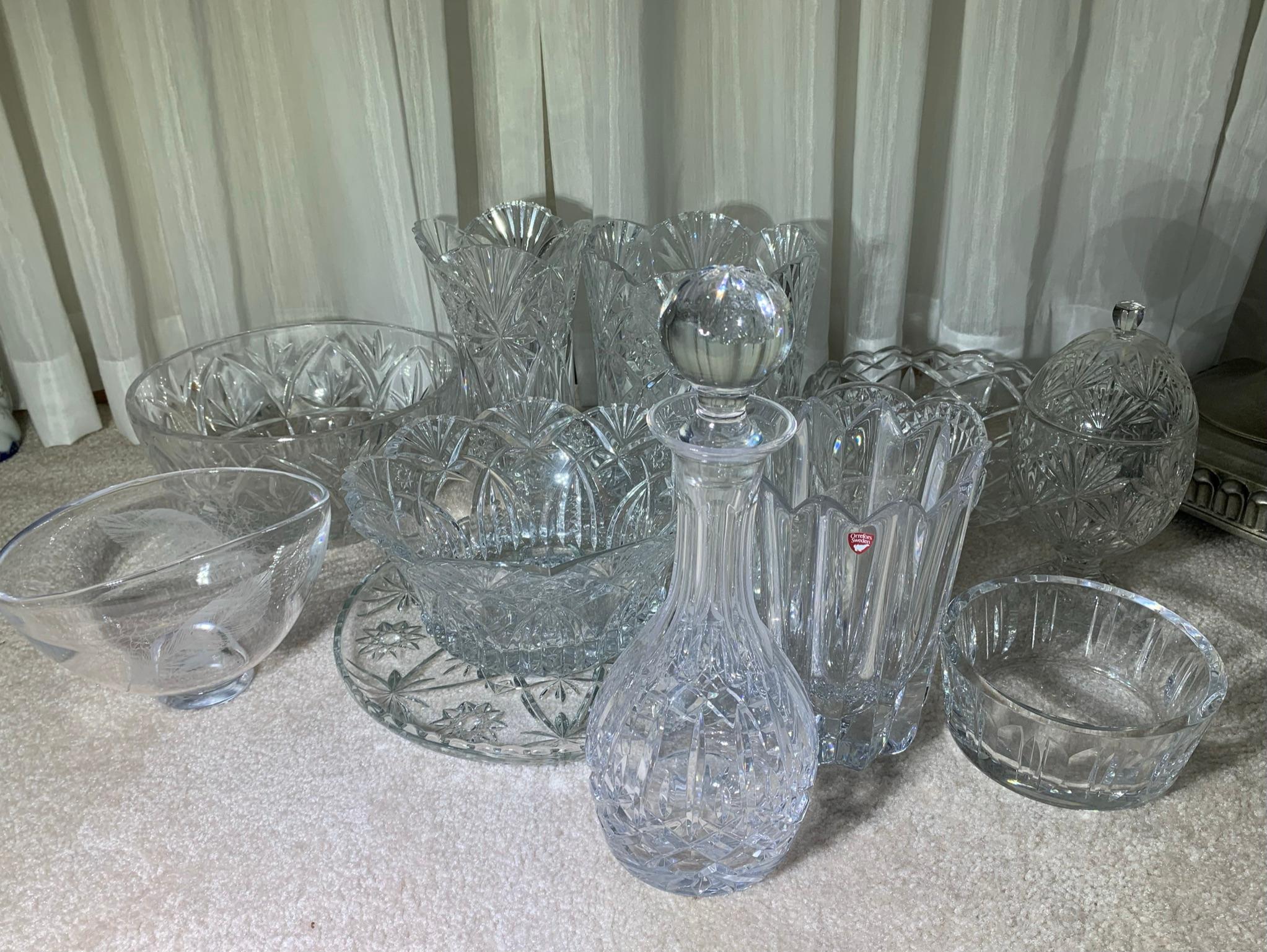 Assortment of Cut Glass & Crystal