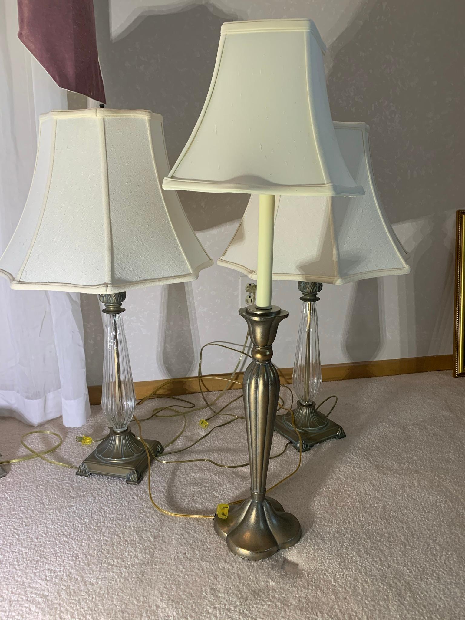 3 Table Lamps & 1 Floor Lamp